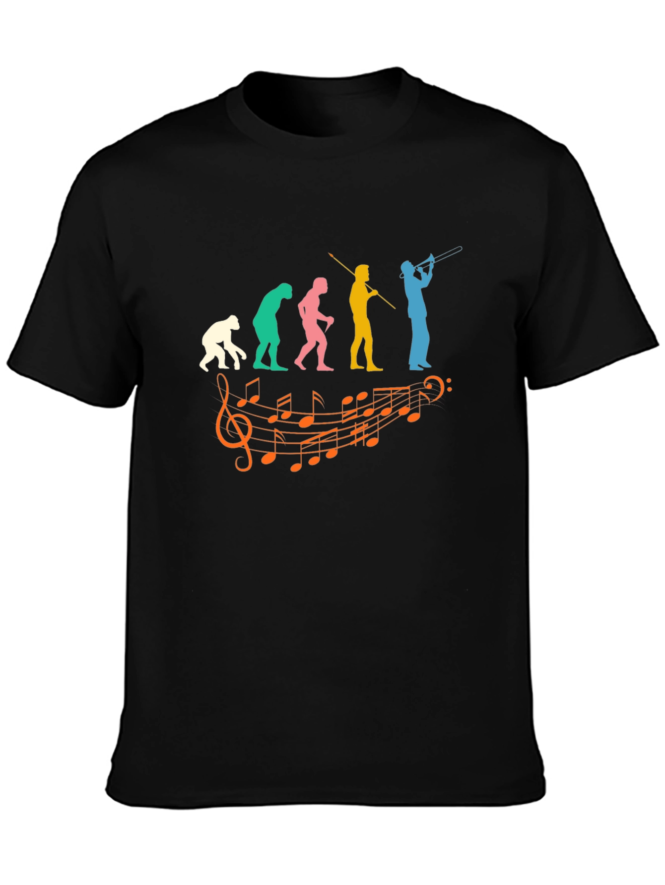 Evolution of Music T-Shirt - Trombone Player