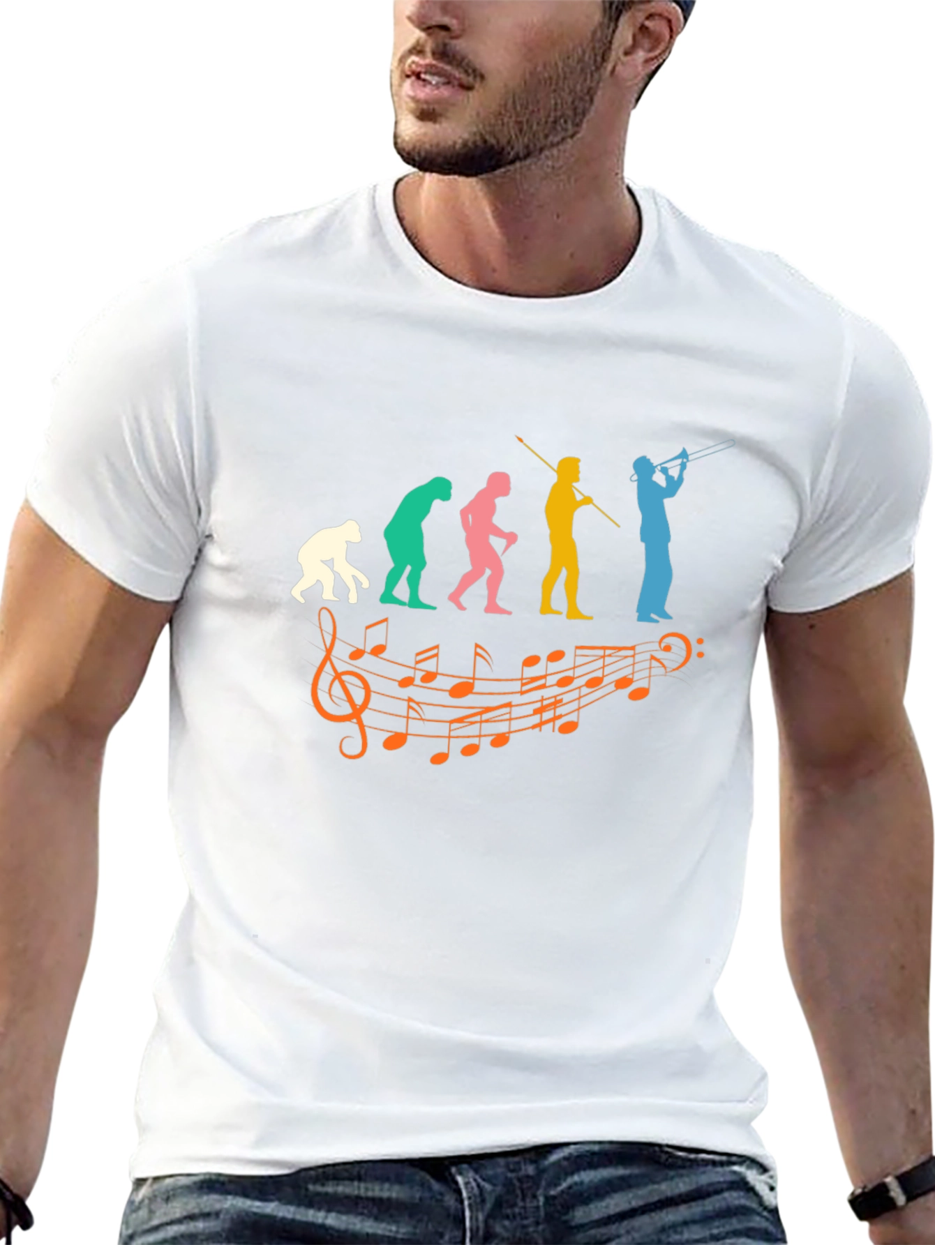 Evolution of Music T-Shirt - Trombone Player
