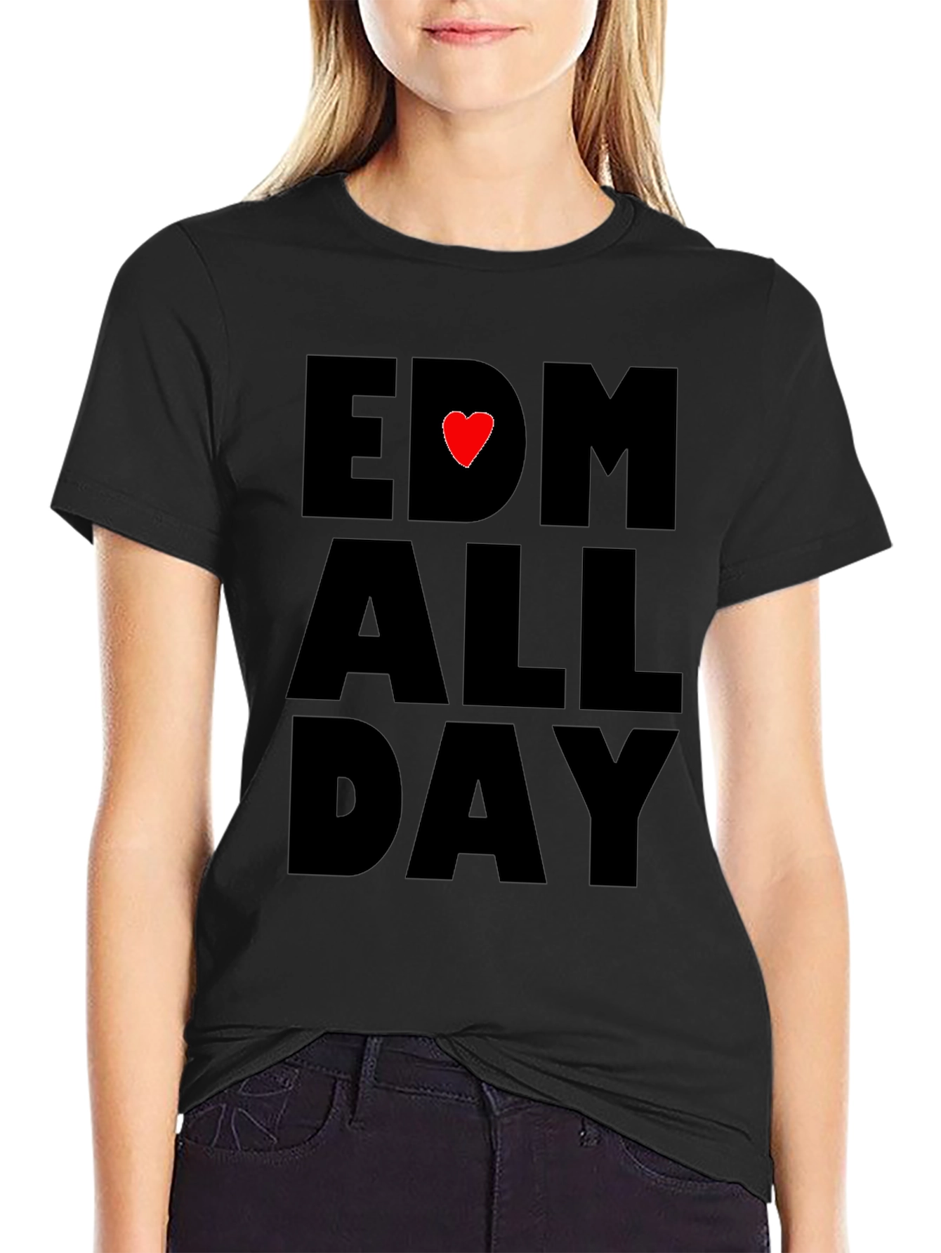 EDM Heartbeat All Day Black T-Shirt