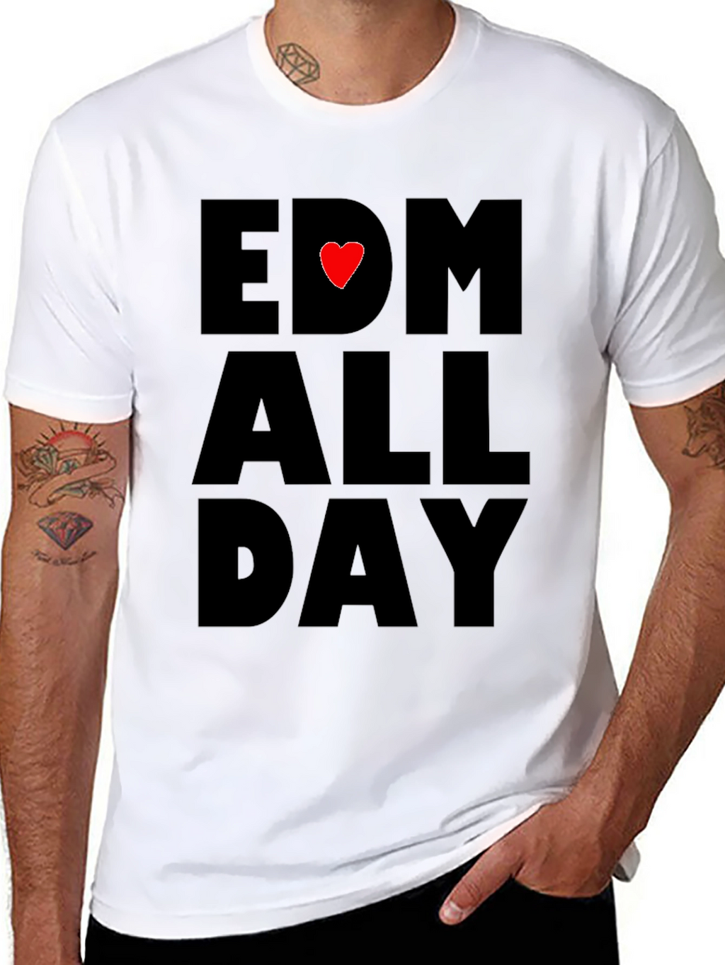EDM Heartbeat All Day Black T-Shirt