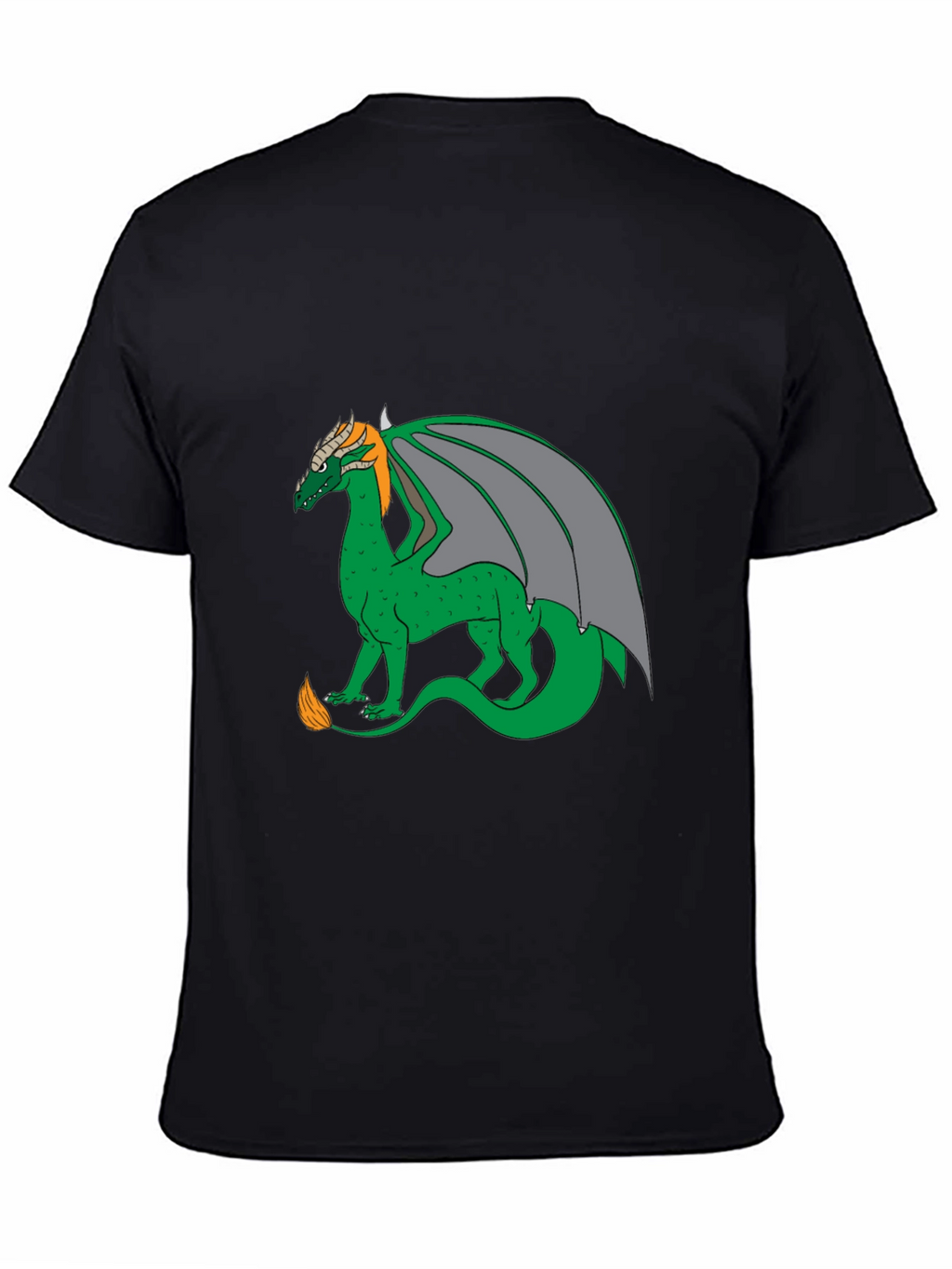 Dragon Graphic Tee - Black Cotton Blend Casual Wear