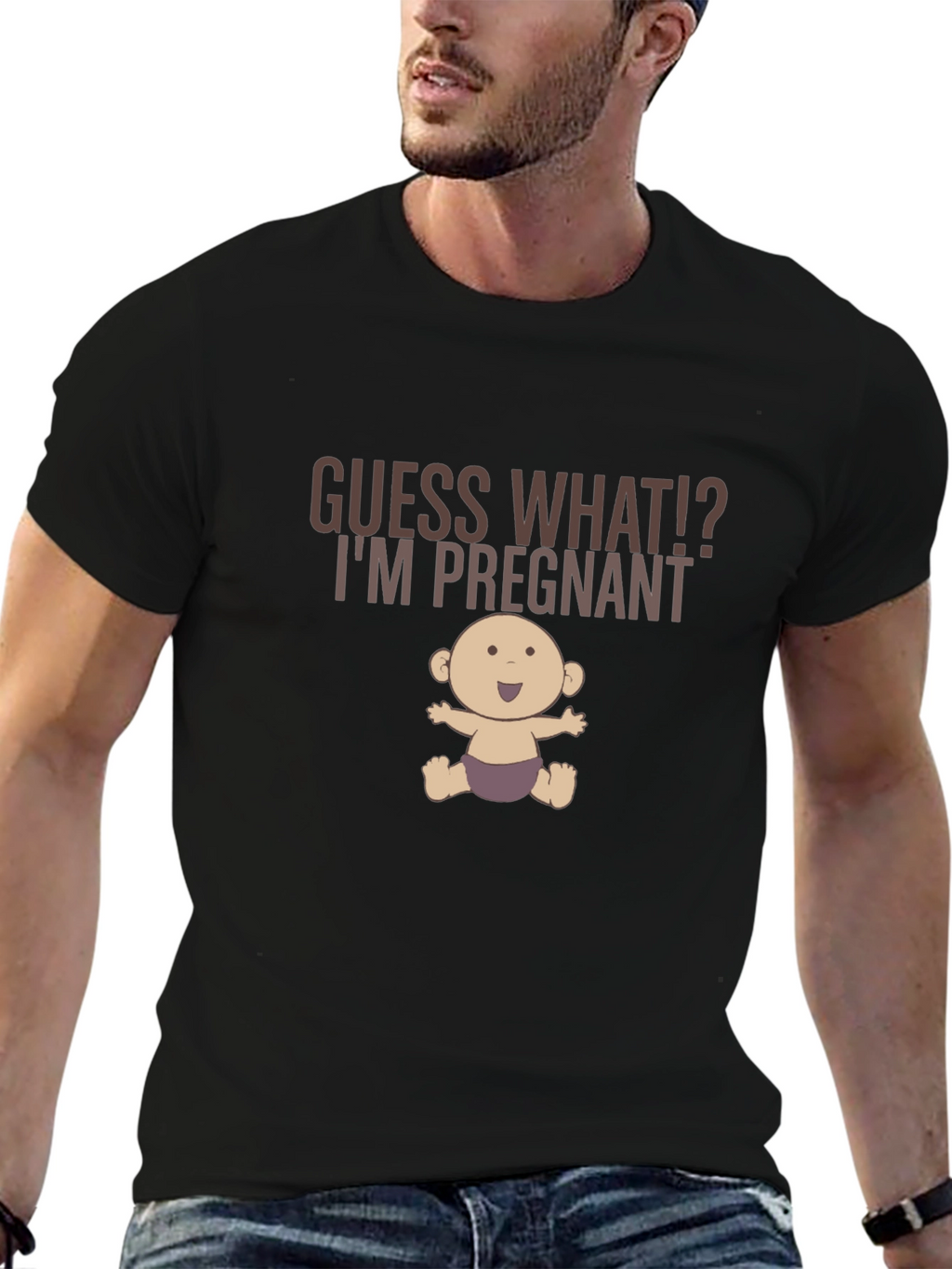 Guess What Im Pregnant Funny Graphic Tee