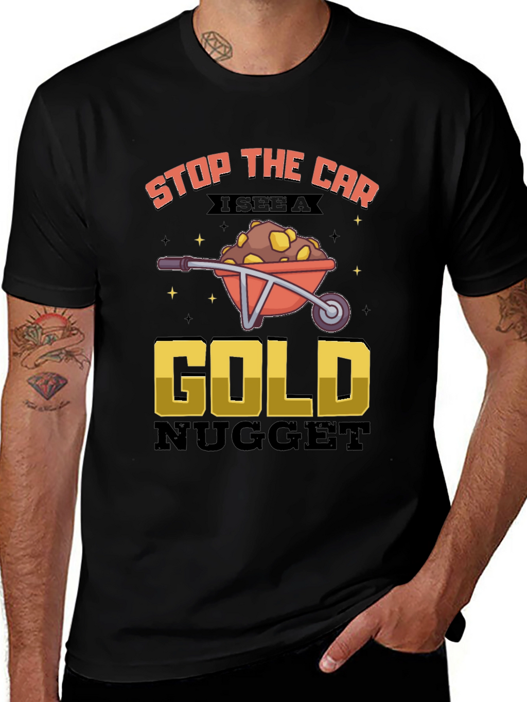 Funny Gold Nugget Wheelbarrow Graphic Tee