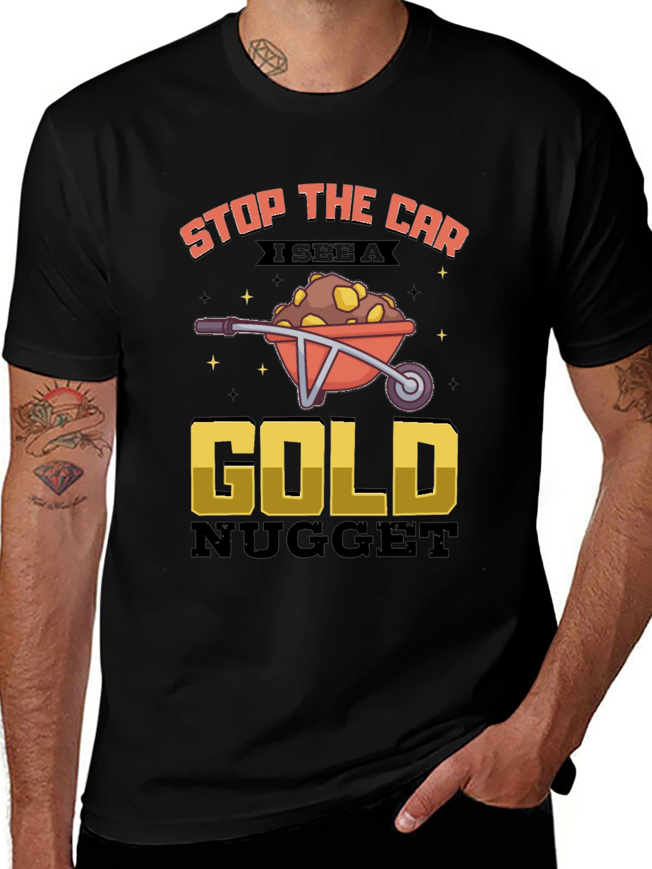 Funny Gold Nugget Wheelbarrow Graphic Tee