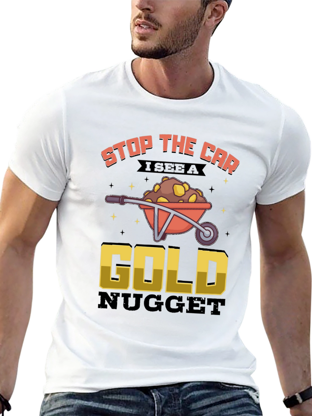 Funny Gold Nugget Wheelbarrow Graphic Tee