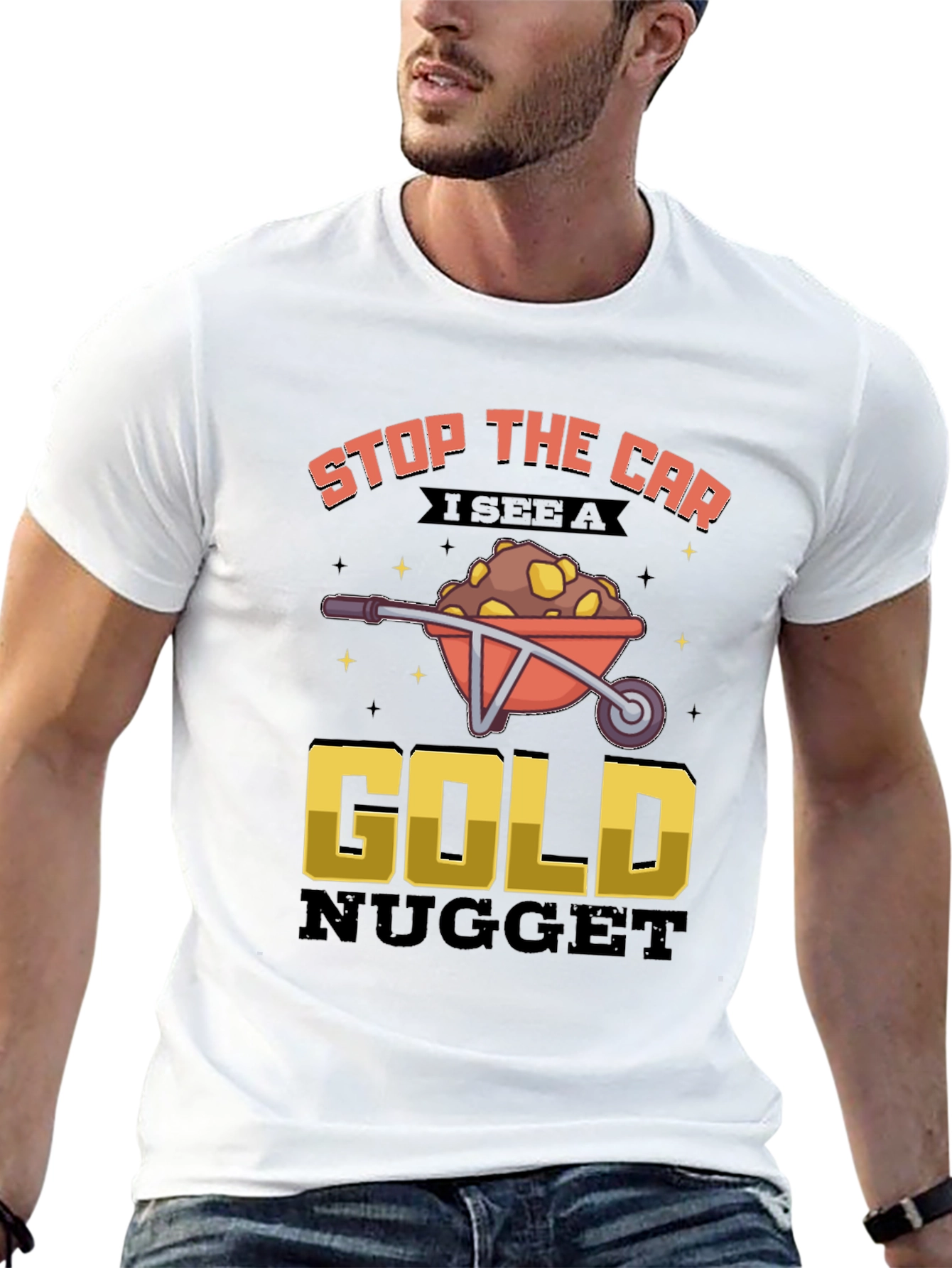 Funny Gold Nugget Wheelbarrow Graphic Tee