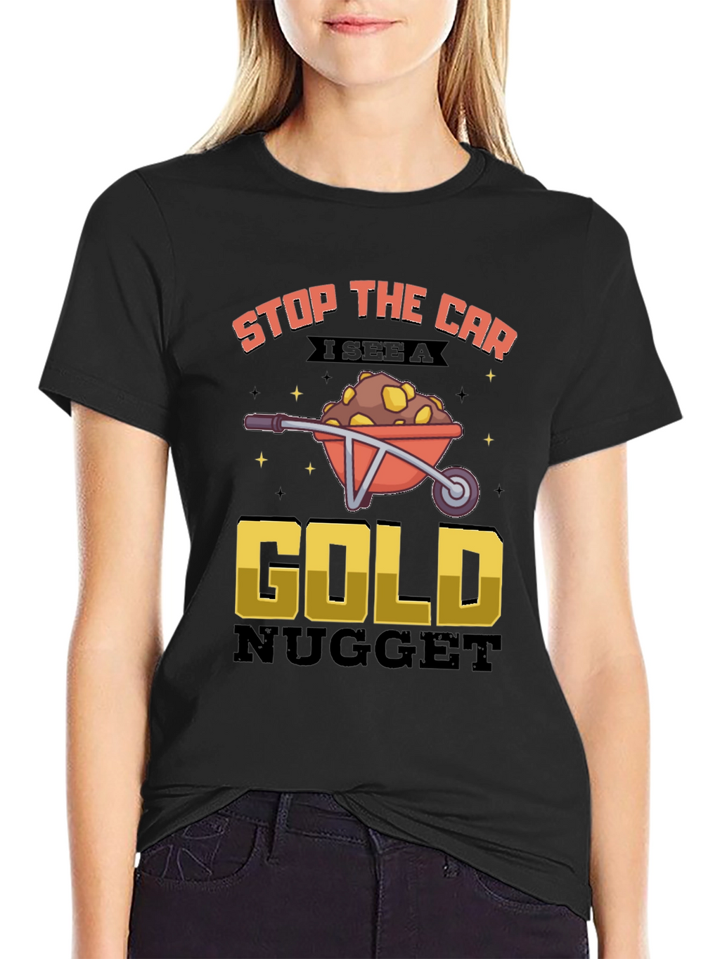 Funny Gold Nugget Wheelbarrow Graphic Tee
