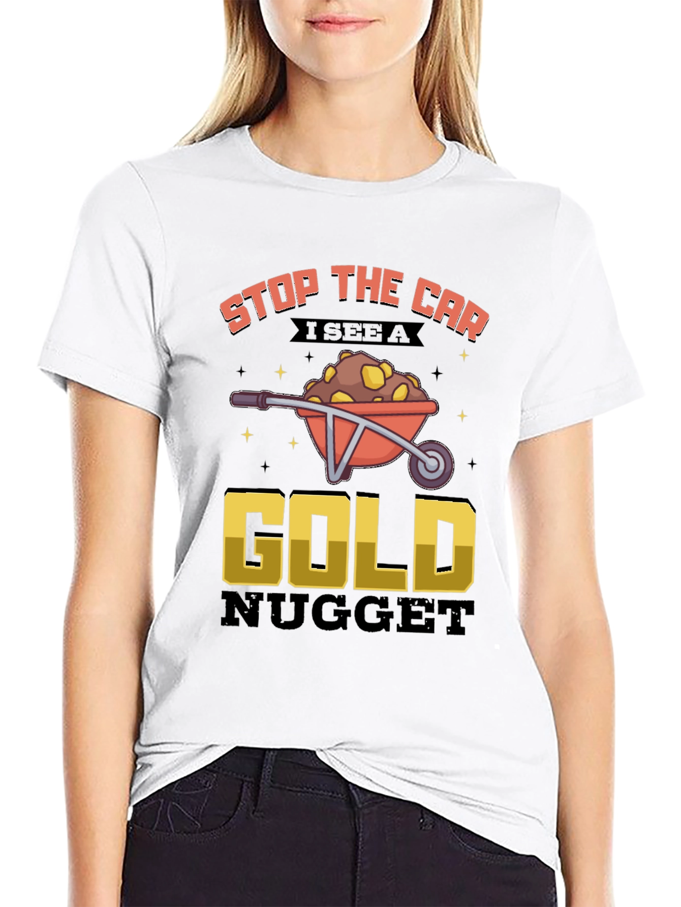 Funny Gold Nugget Wheelbarrow Graphic Tee