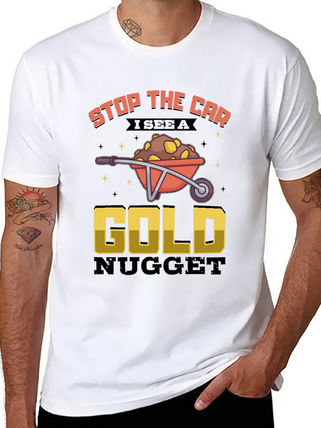 Funny Gold Nugget Wheelbarrow Graphic Tee