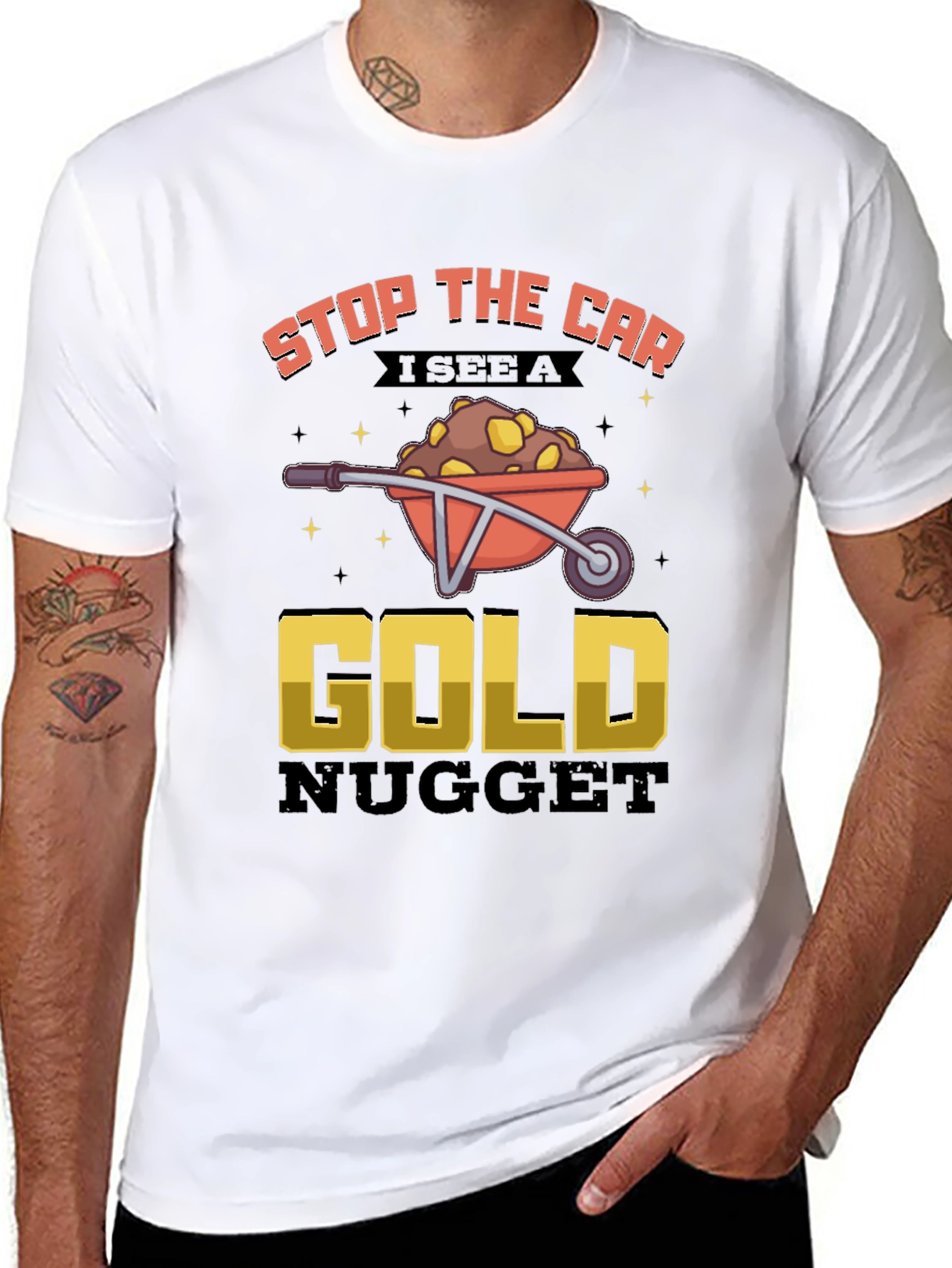 Funny Gold Nugget Wheelbarrow Graphic Tee