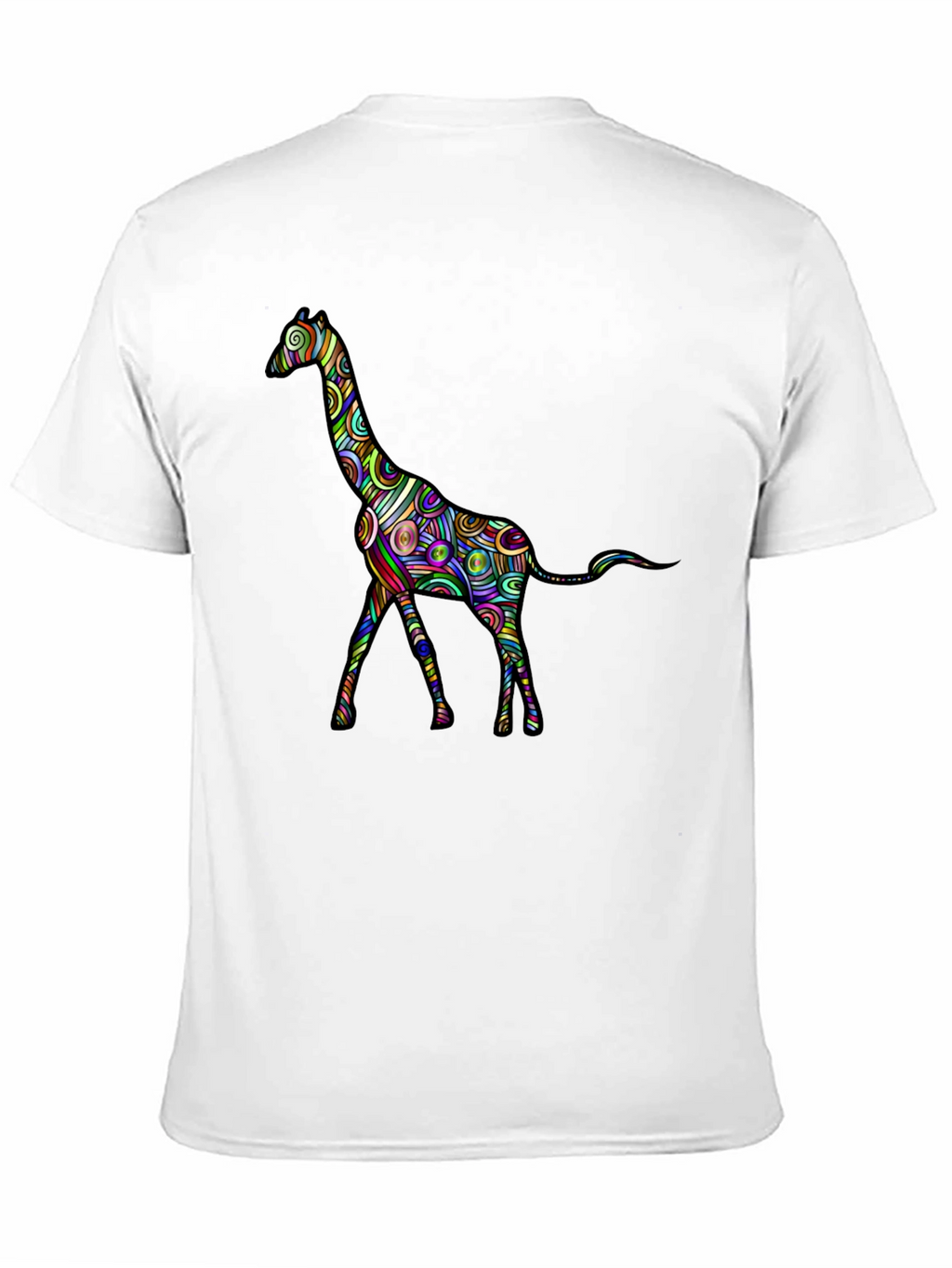 Psychedelic Giraffe Print Black T-Shirt