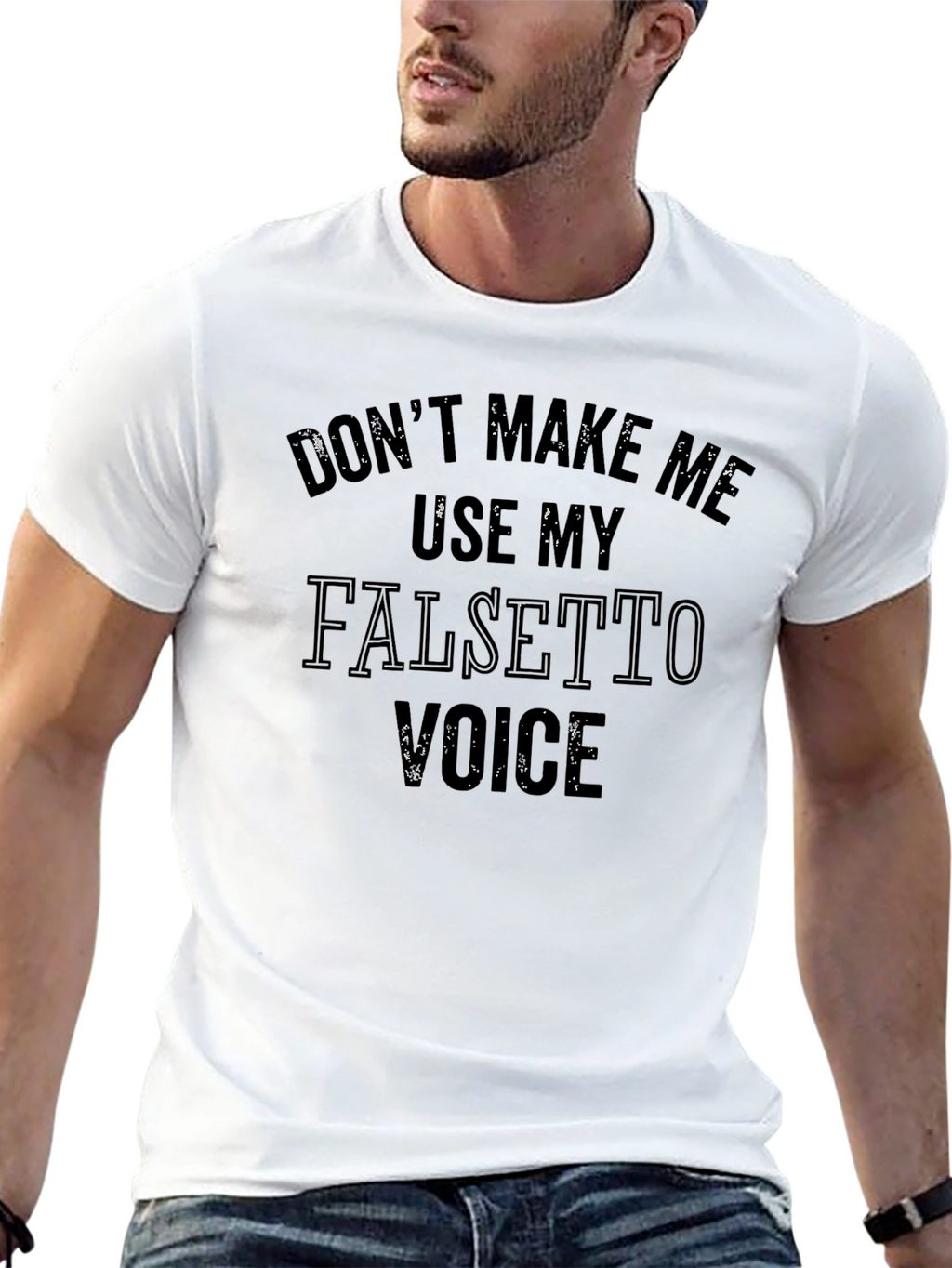 Falsetto Voice Graphic Tee - Funny Mens T-Shirt