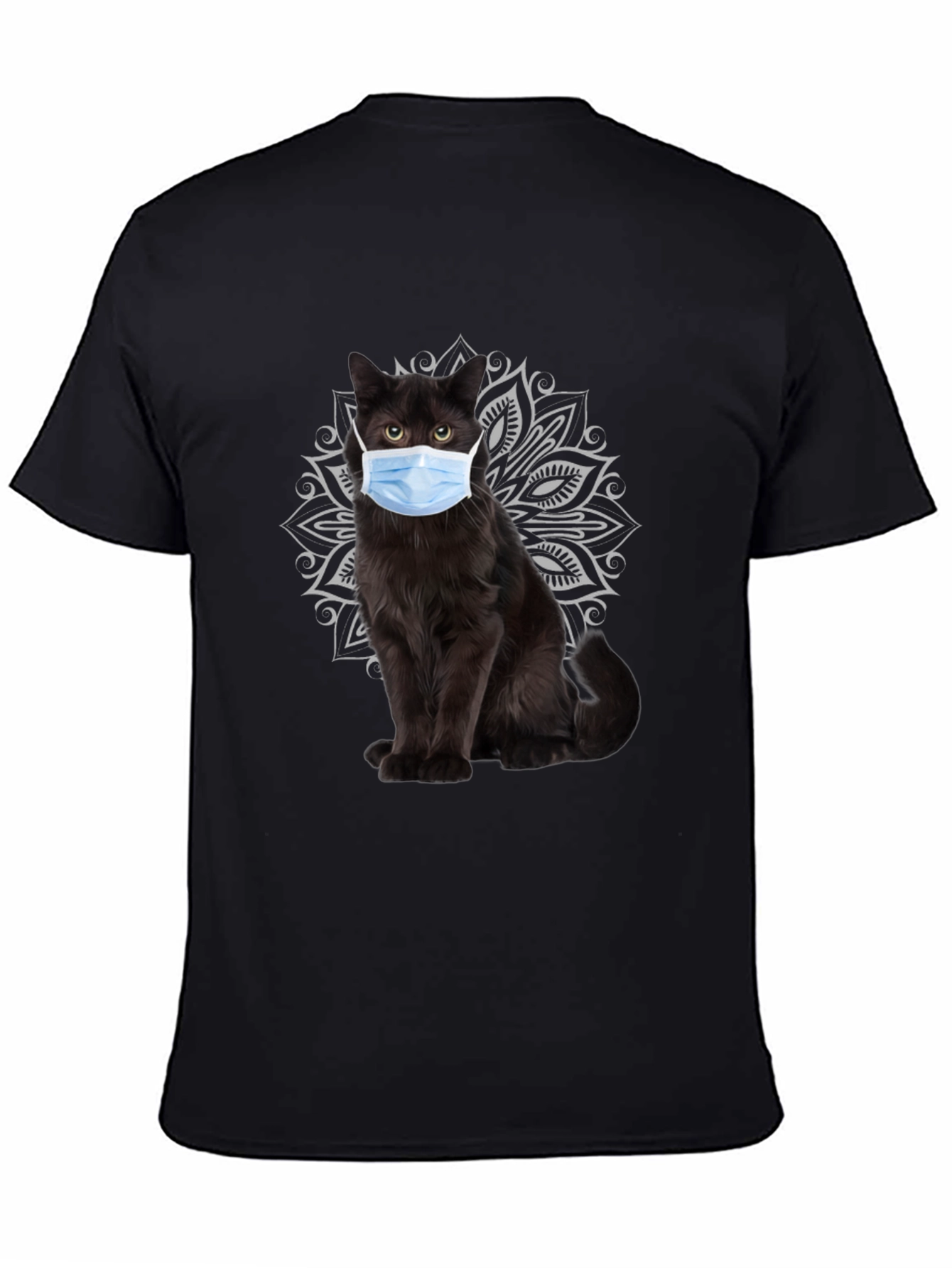 Masked Cat Graphic Tee - Unique Novelty T-Shirt