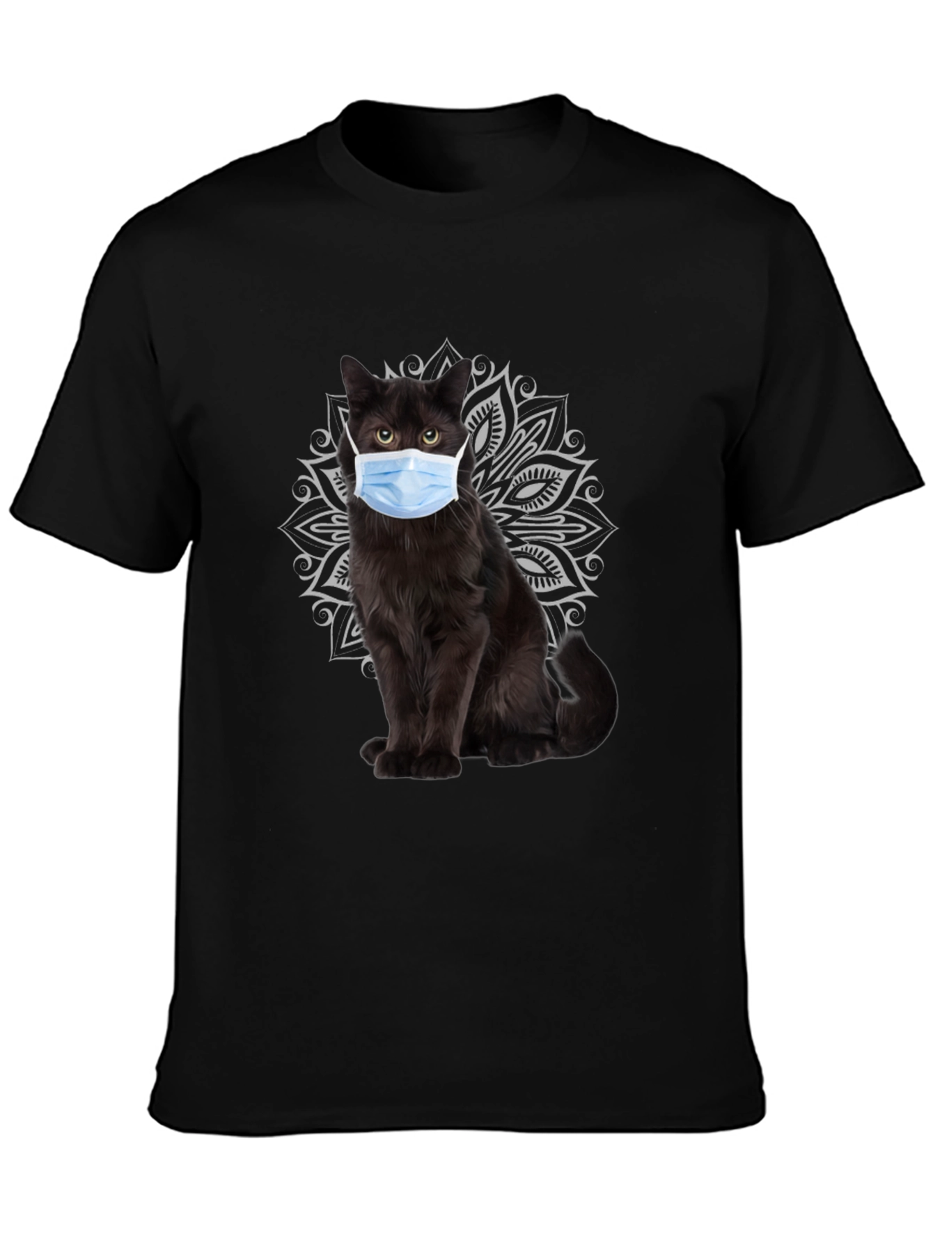 Masked Cat Graphic Tee - Unique Novelty T-Shirt