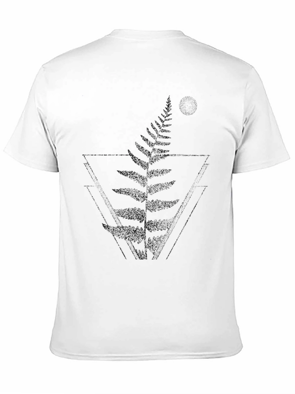 Geometric Fern Graphic Tee - Modern Black T-Shirt
