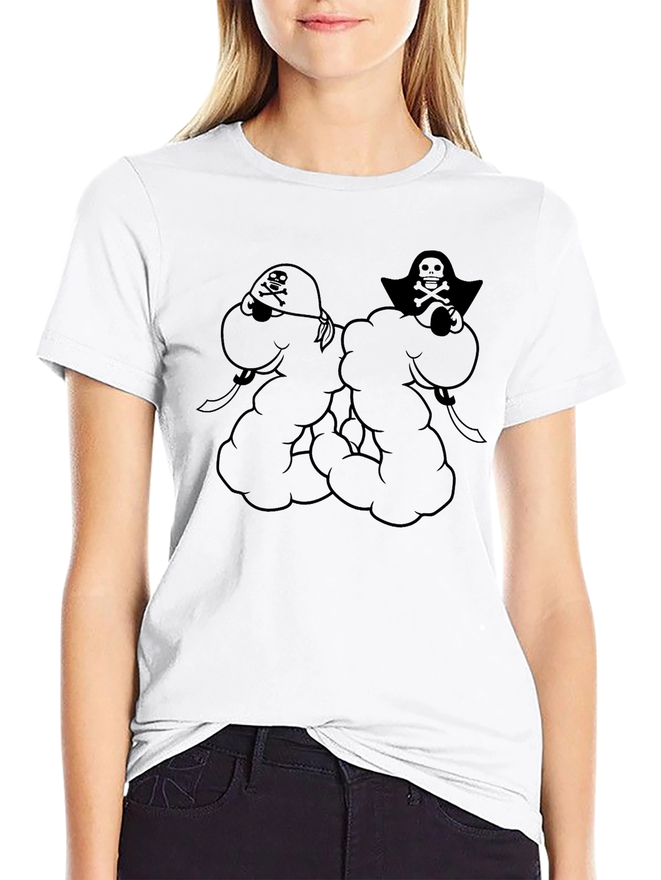 Mens Black Pirate Skull & Crossbones Graphic T-Shirt