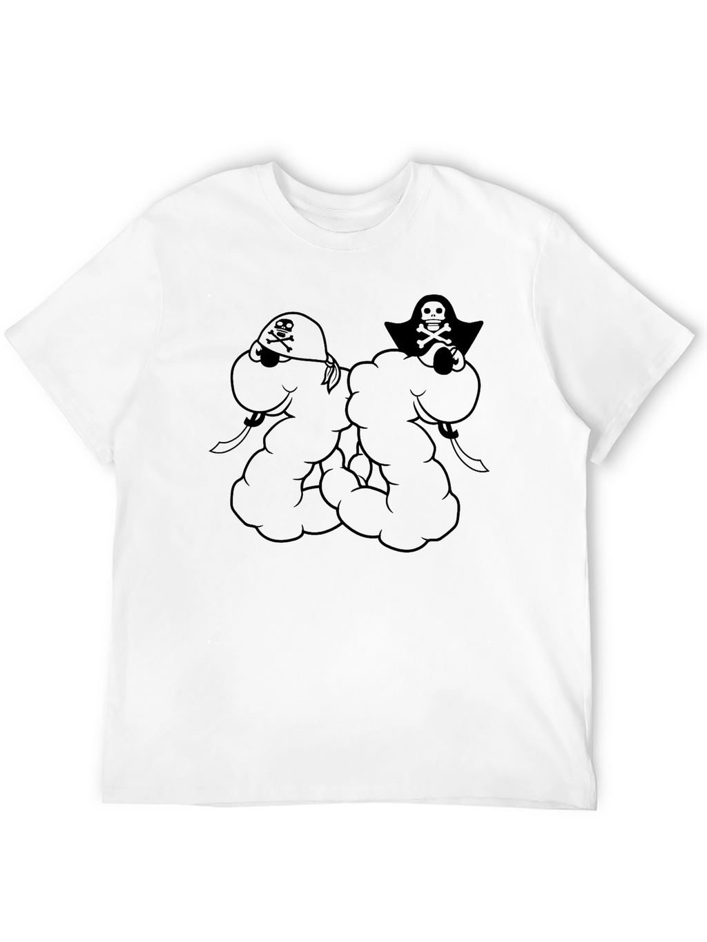 Mens Black Pirate Skull & Crossbones Graphic T-Shirt