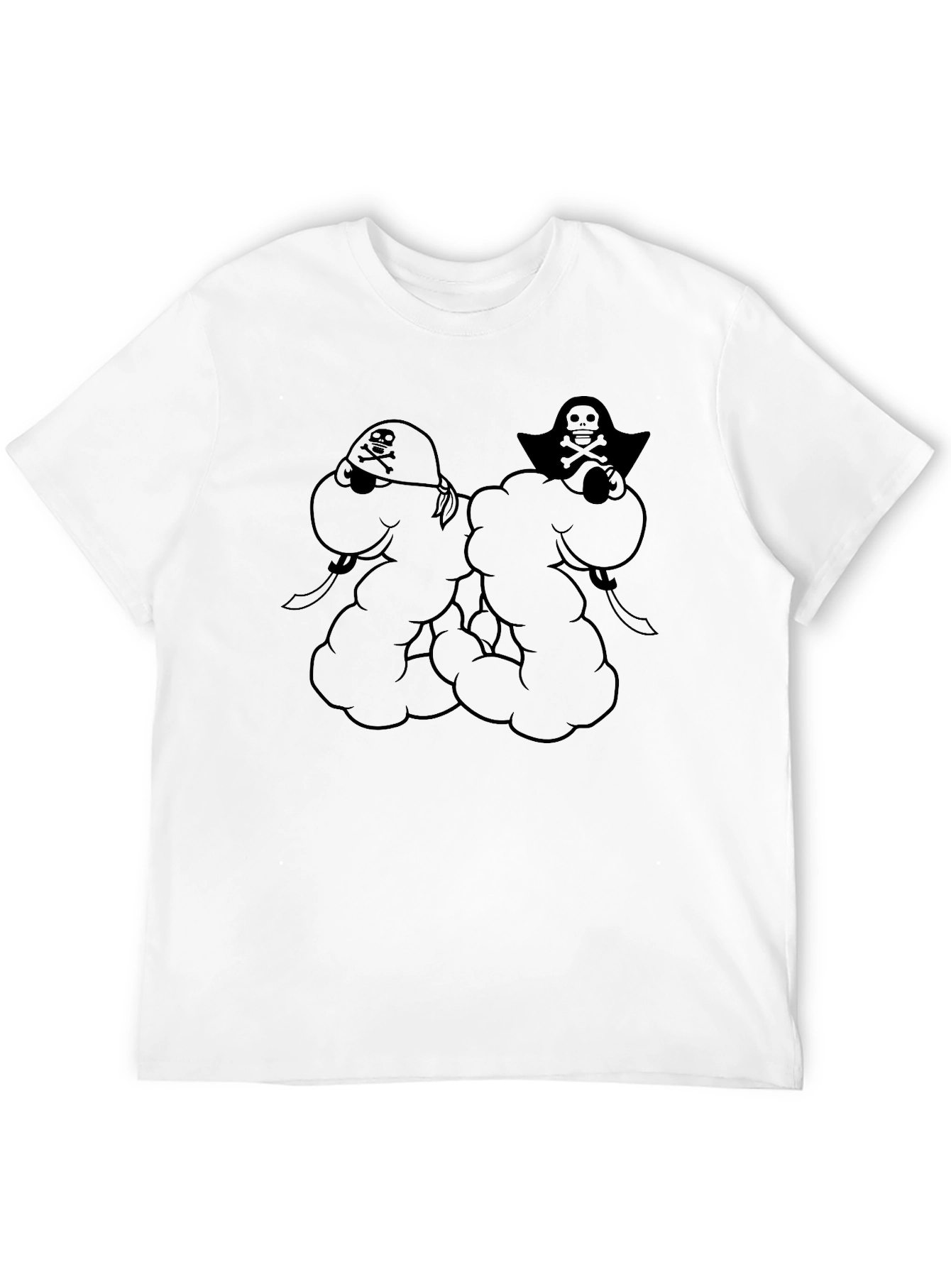 Mens Black Pirate Skull & Crossbones Graphic T-Shirt