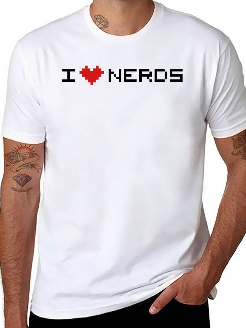 I Heart Nerds T-Shirt - Pixel Heart Design