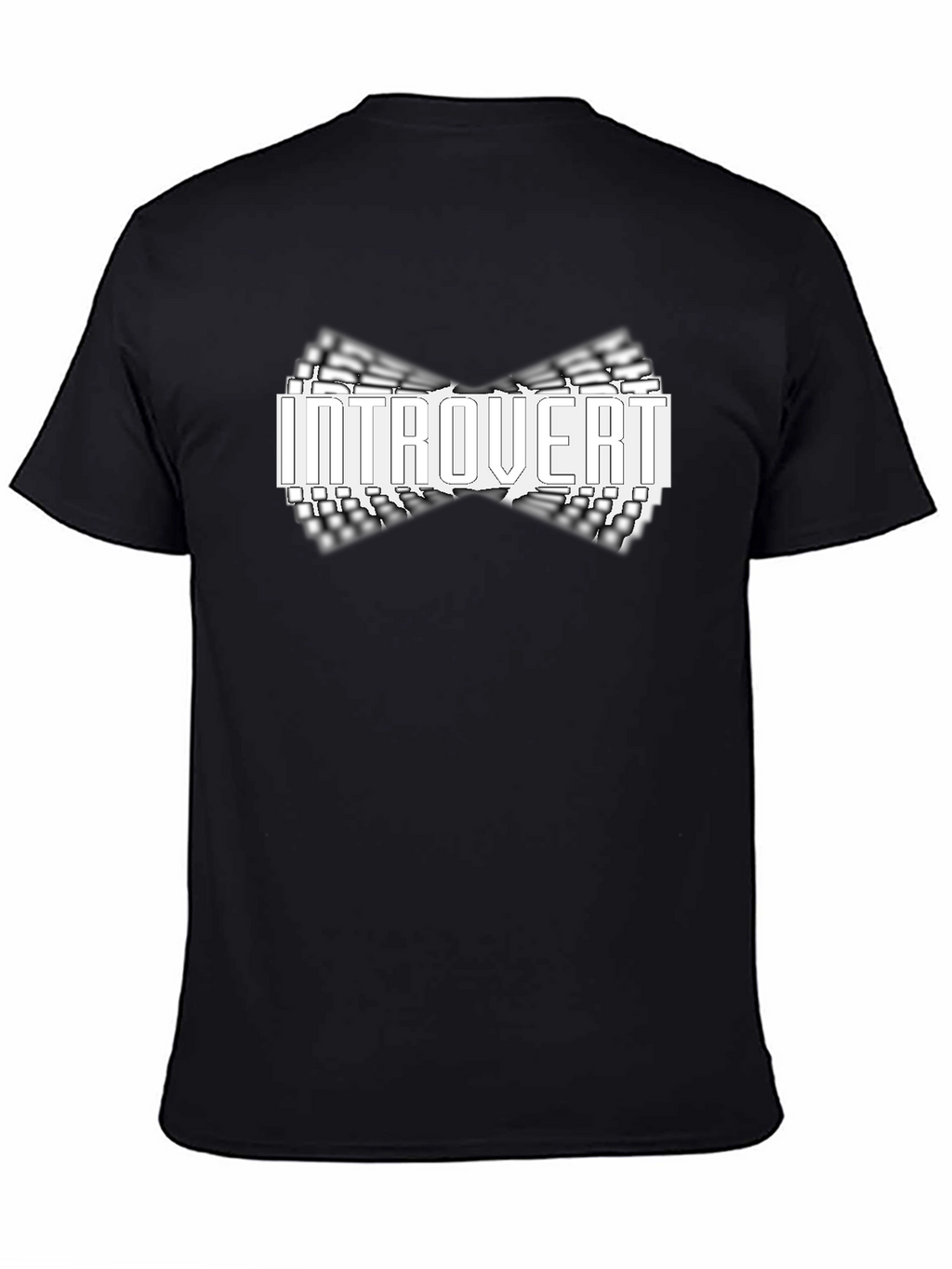 Introvert Bow Tie Graphic Black T-Shirt