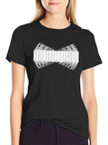 Introvert Bow Tie Graphic Black T-Shirt