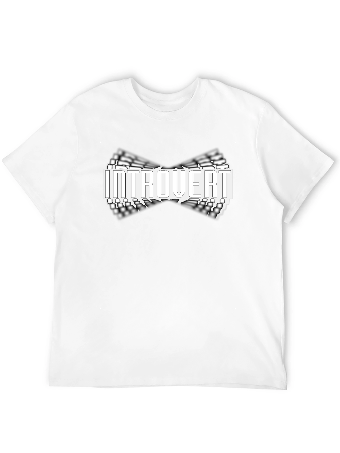 Introvert Bow Tie Graphic Black T-Shirt