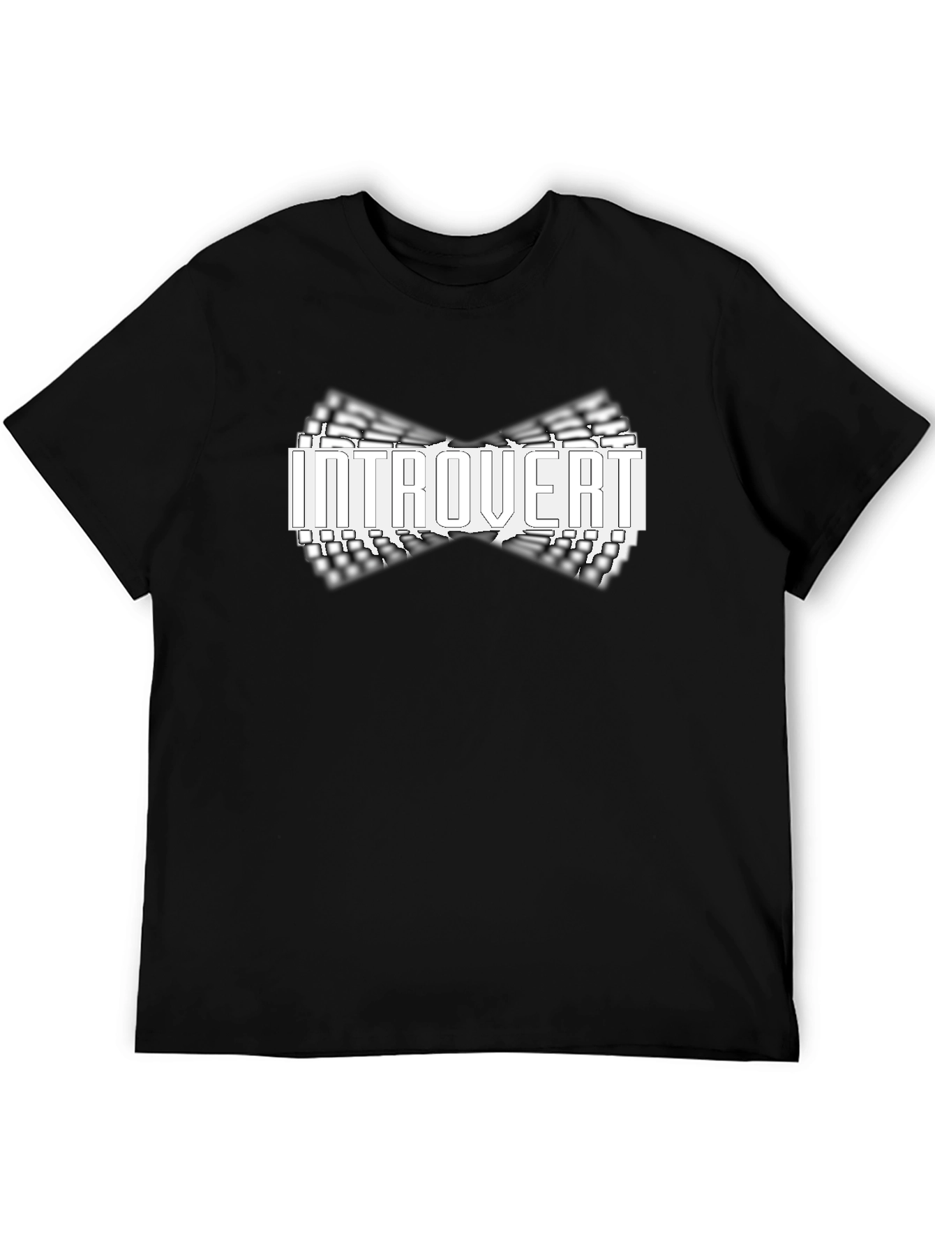 Introvert Bow Tie Graphic Black T-Shirt