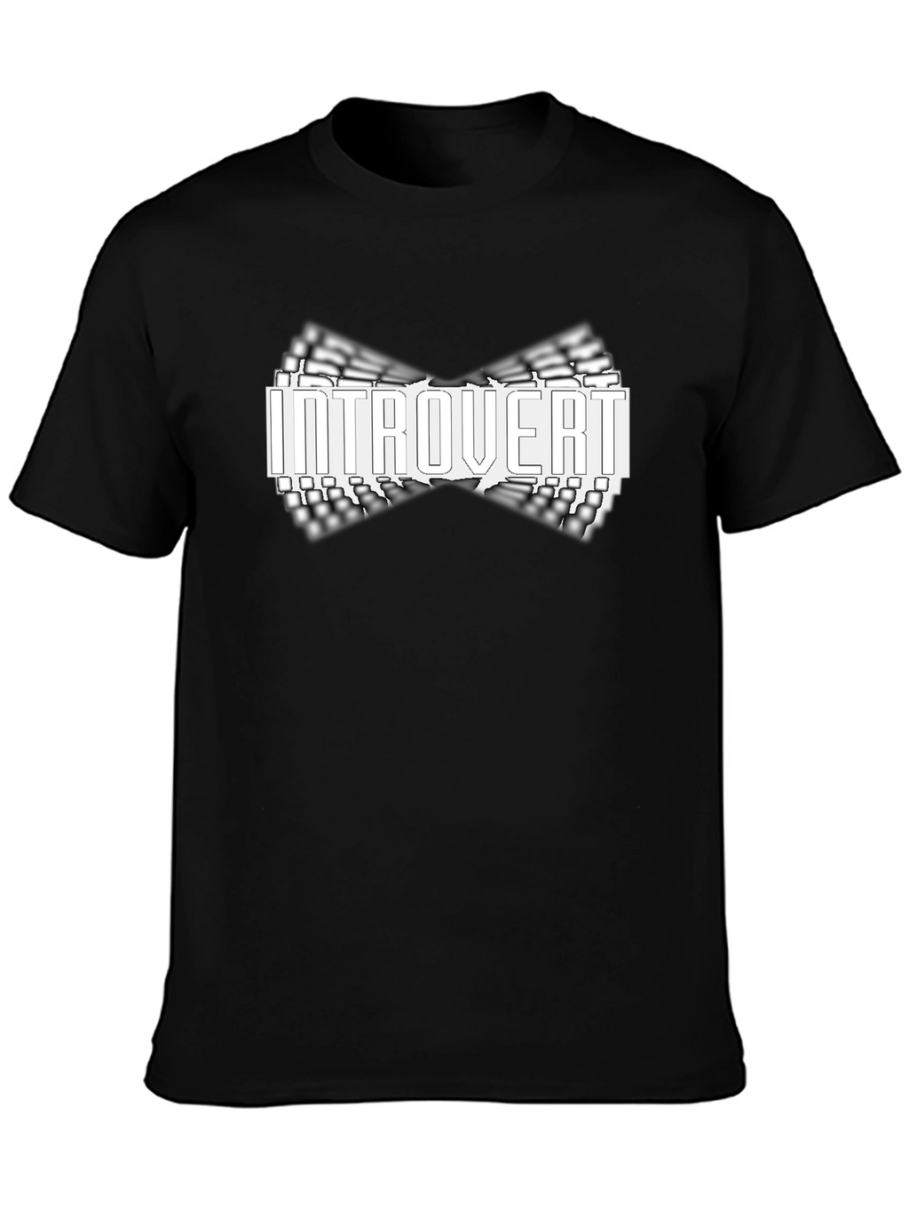 Introvert Bow Tie Graphic Black T-Shirt