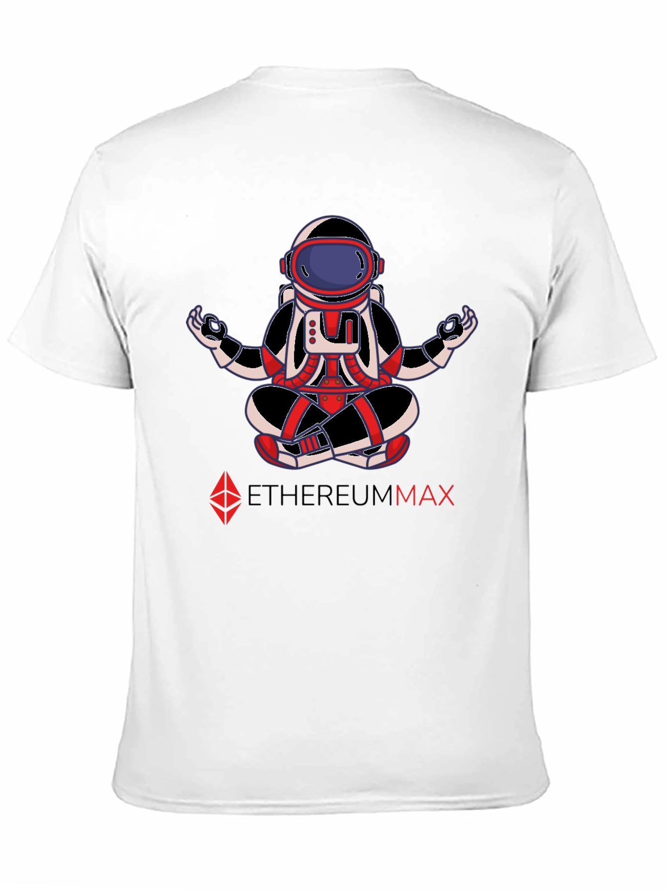 EthereumMax Meditation Astronaut Black T-Shirt