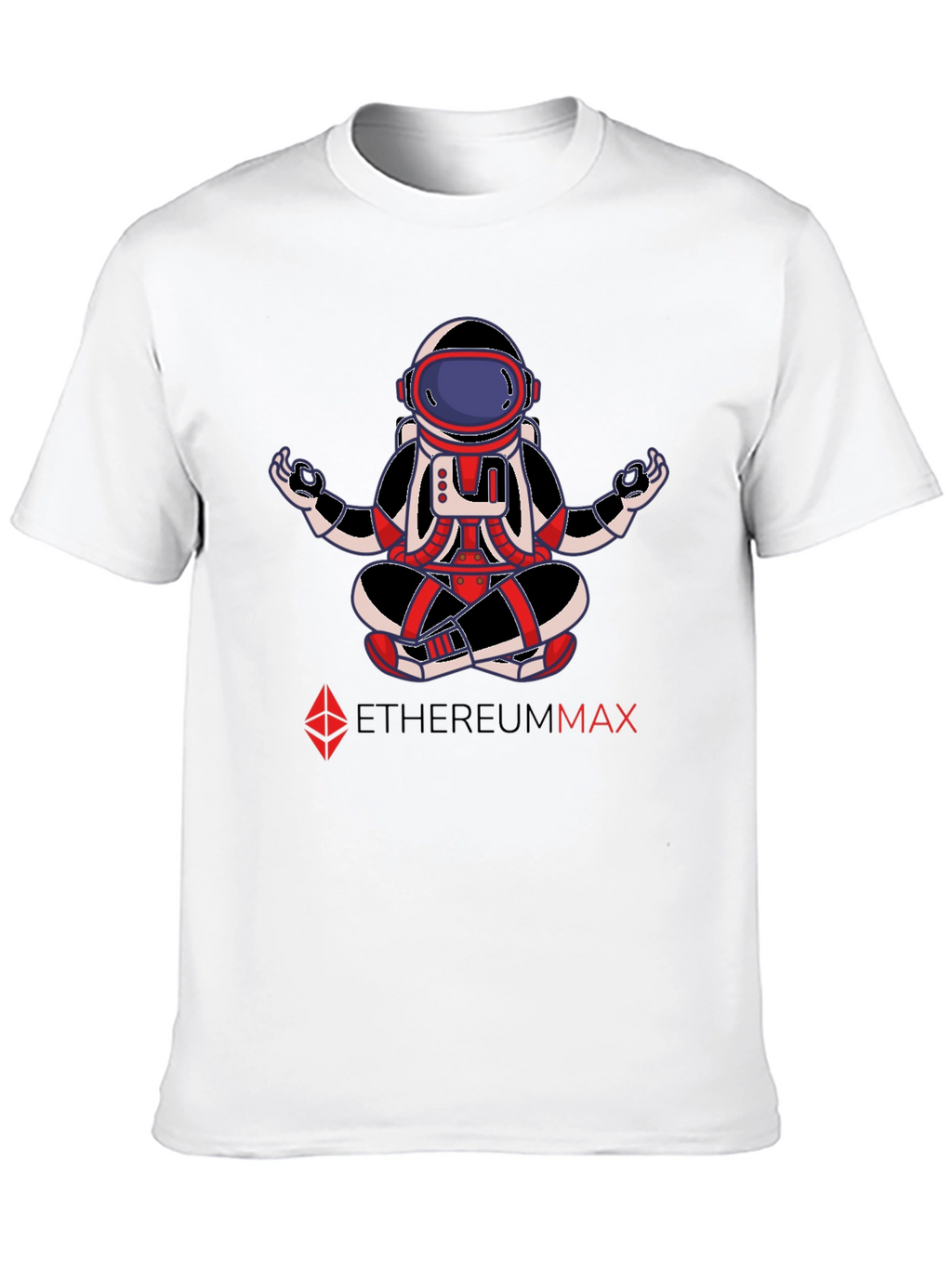 EthereumMax Meditation Astronaut Black T-Shirt