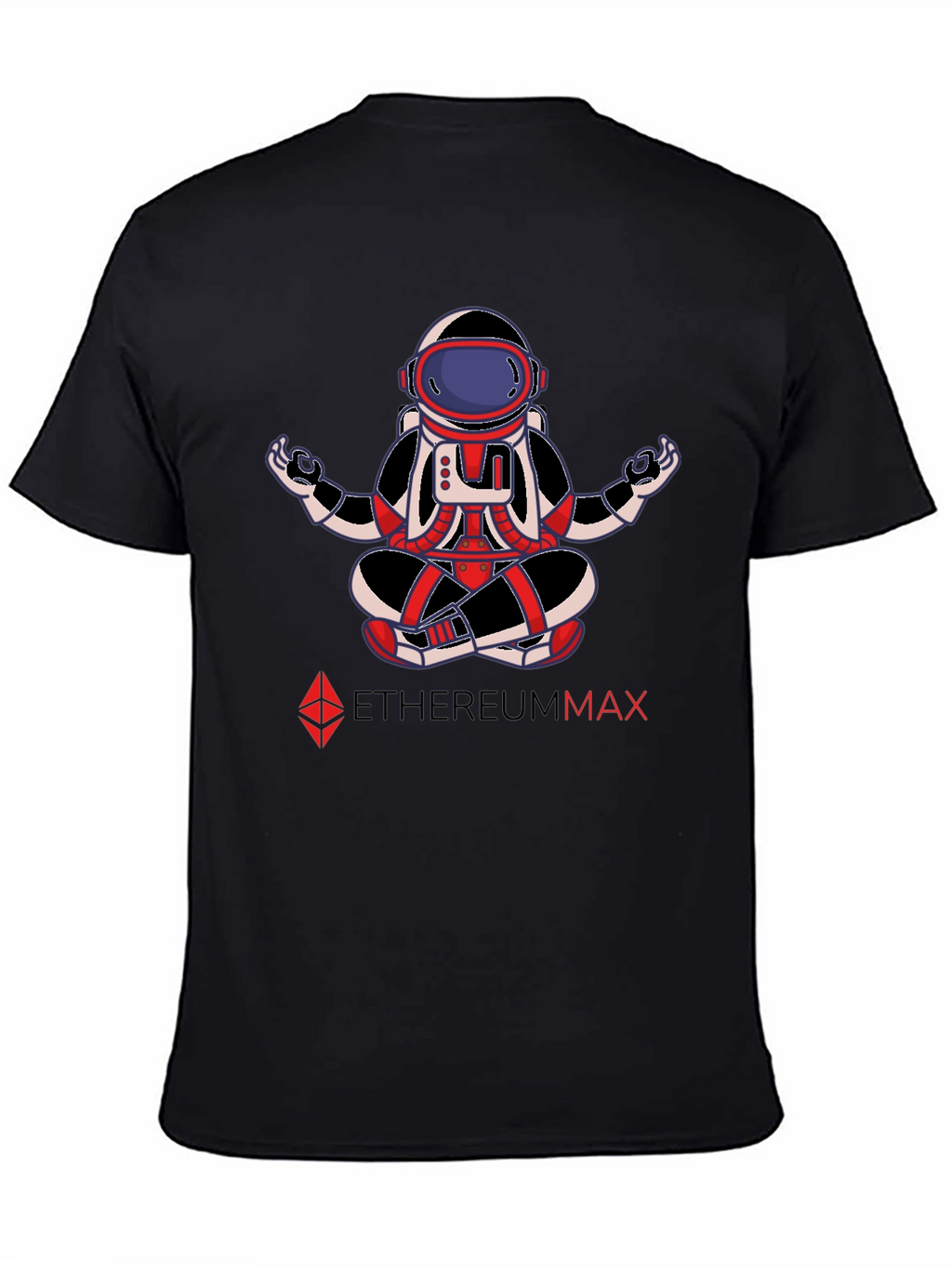 EthereumMax Meditation Astronaut Black T-Shirt