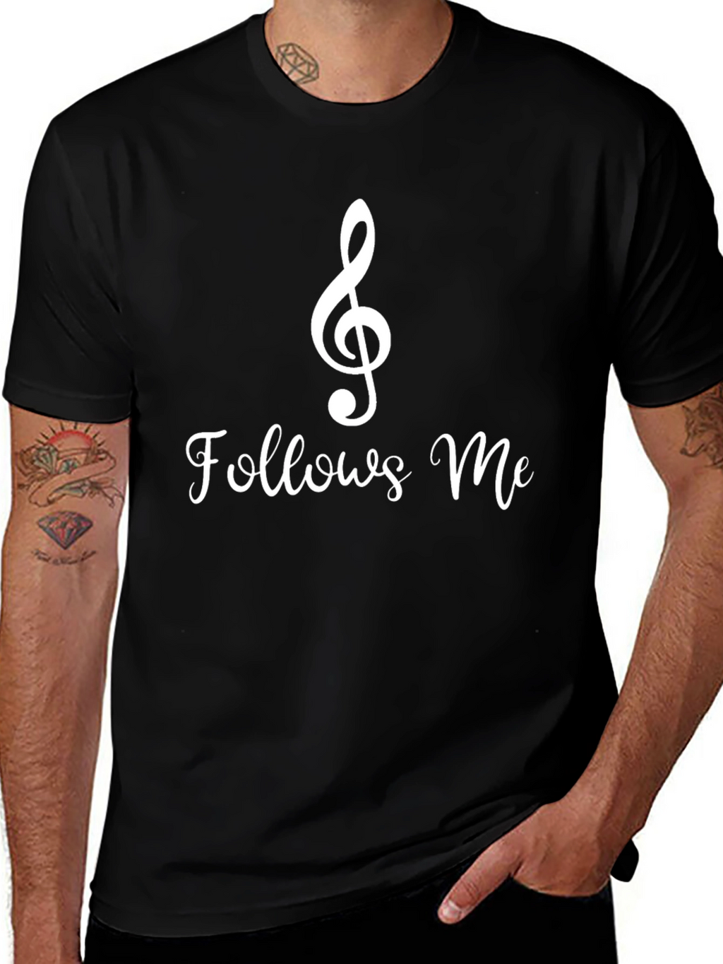 Music Follows Me - Black T-Shirt