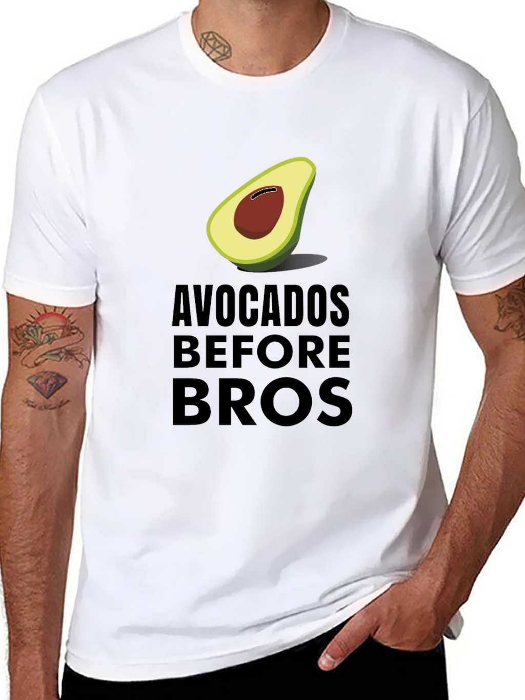 Avocados Before Bros Funny Graphic Tee