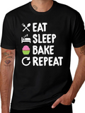Eat Sleep Bake Repeat Graphic Tee