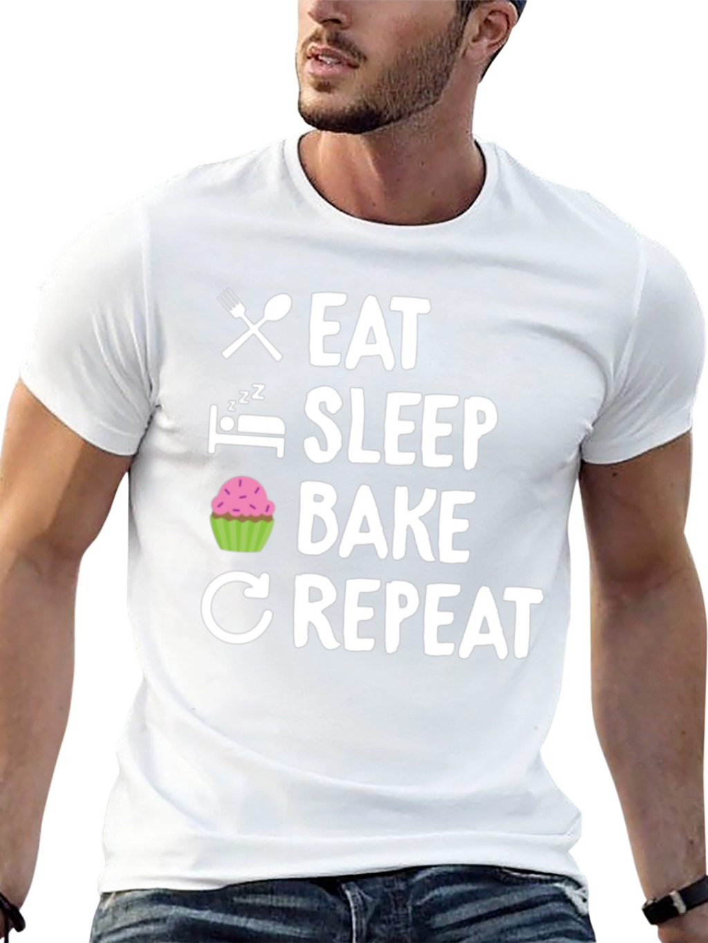 Eat Sleep Bake Repeat Graphic Tee