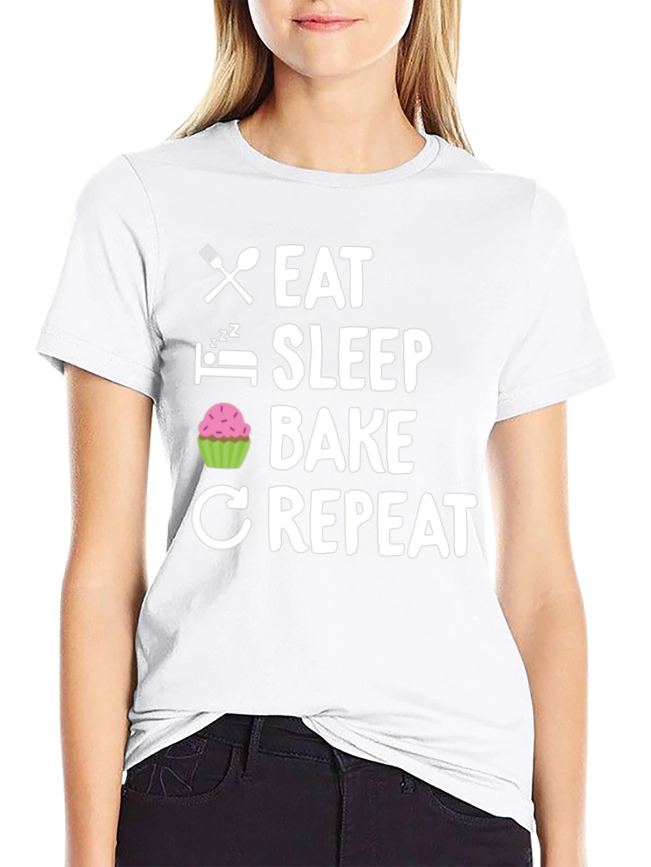 Eat Sleep Bake Repeat Graphic Tee