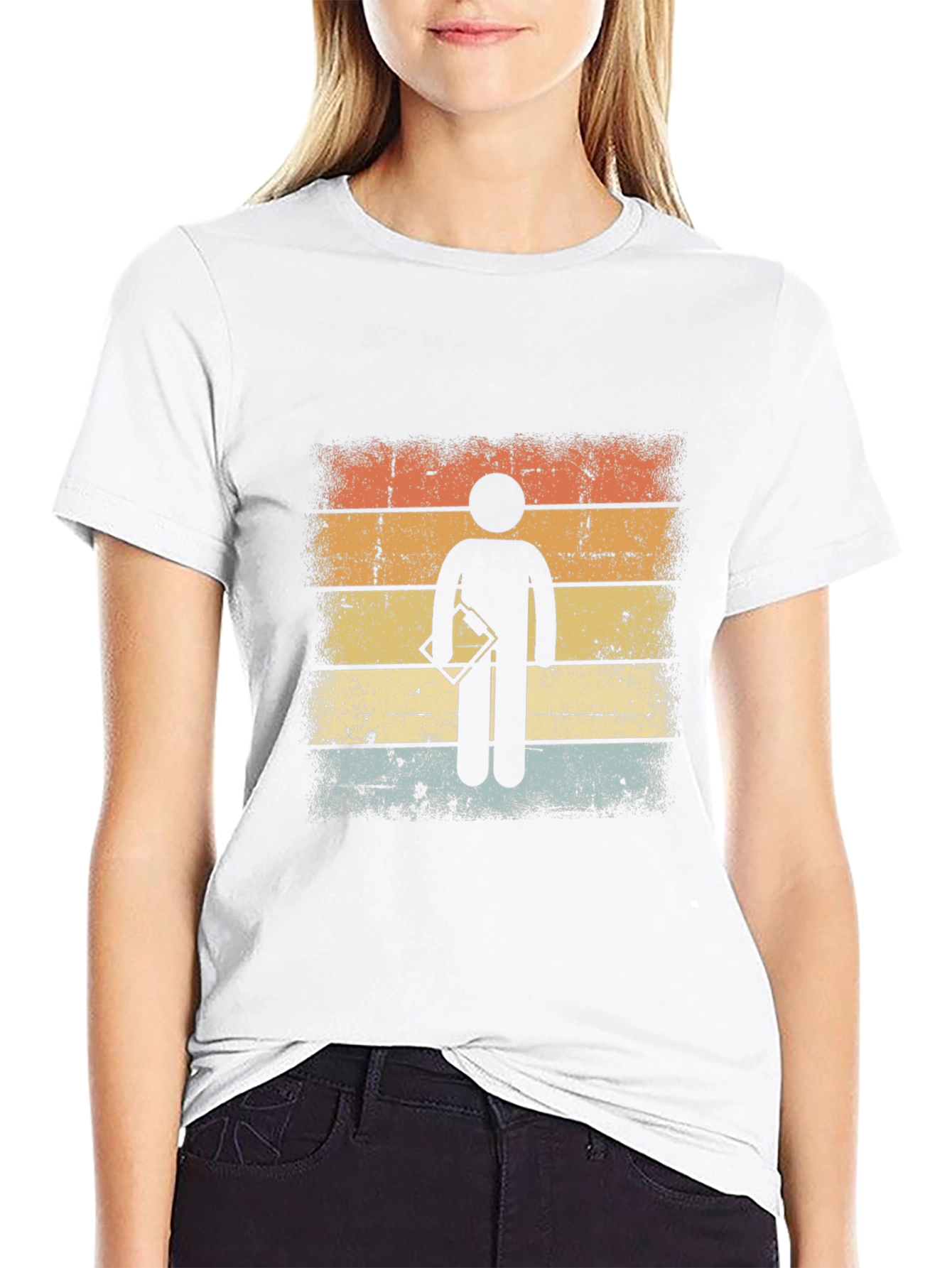 Retro Surveyor Stick Figure Graphic T-Shirt