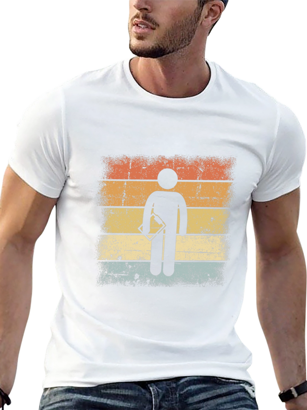 Retro Surveyor Stick Figure Graphic T-Shirt