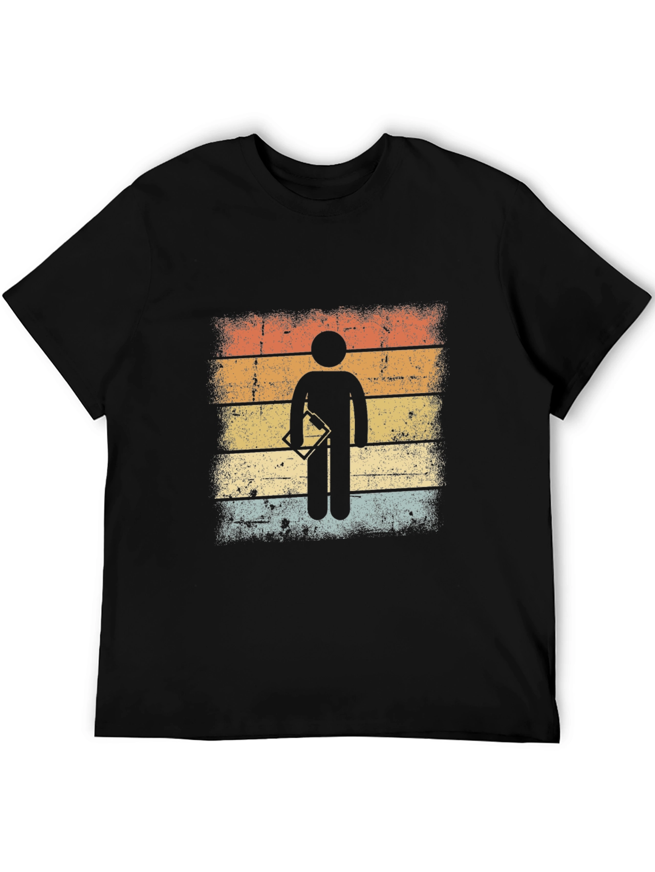 Retro Surveyor Stick Figure Graphic T-Shirt