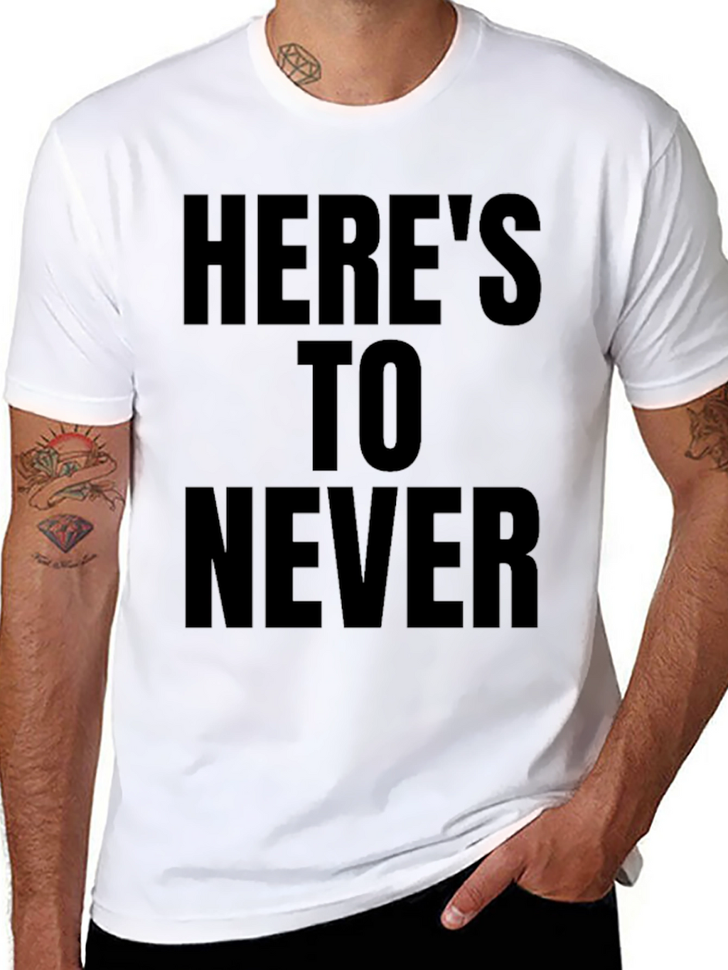 Heres To Never Black Graphic Tee