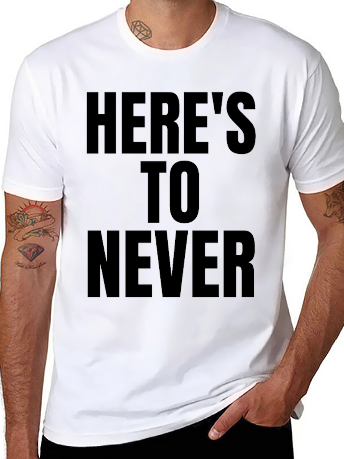 Heres To Never Black Graphic Tee