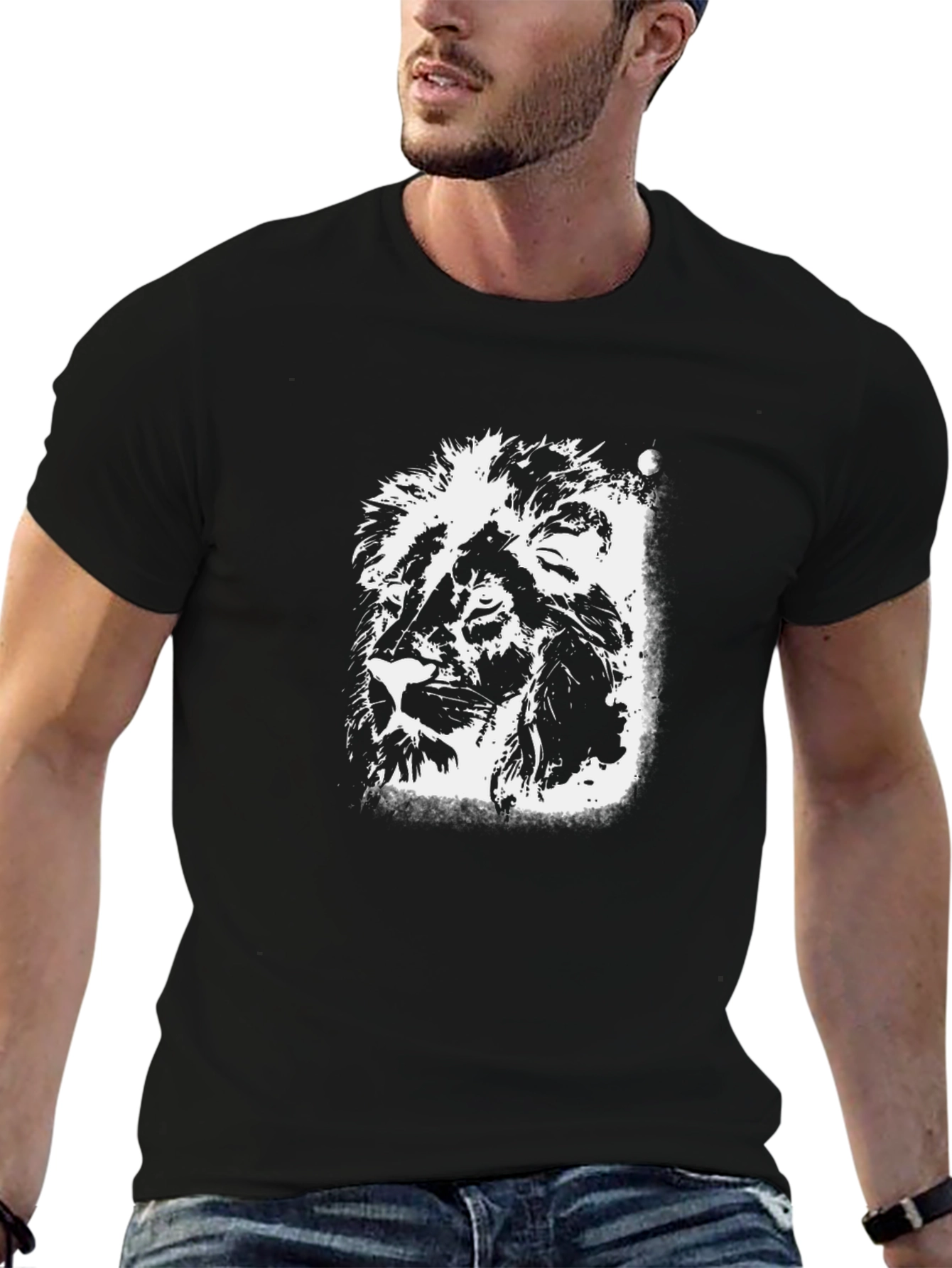 Black Lion Graphic Tee - Stylish Mens T-Shirt
