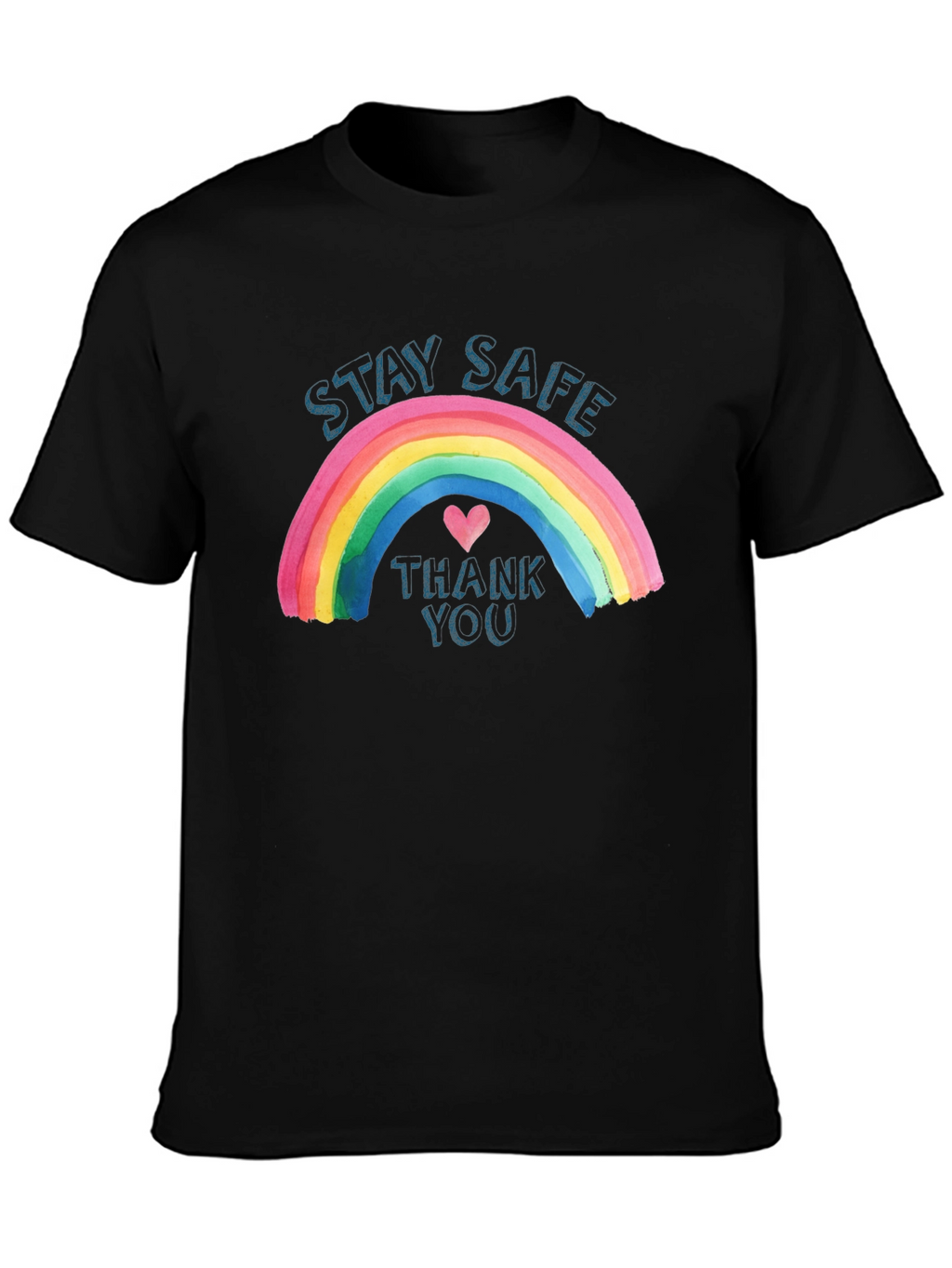 Stay Safe Rainbow Graphic T-Shirt