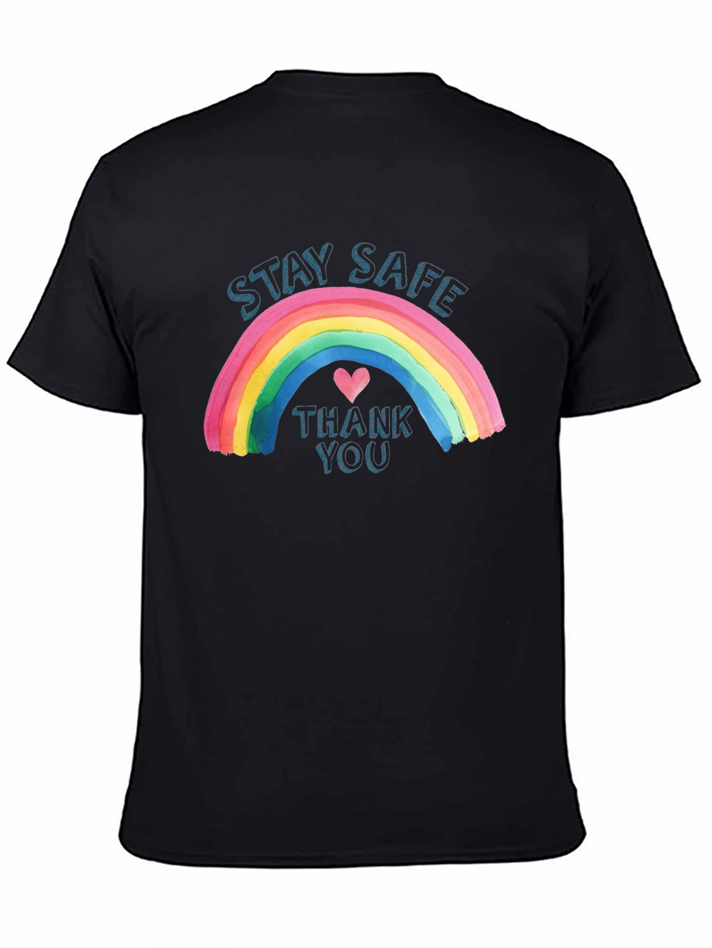 Stay Safe Rainbow Graphic T-Shirt