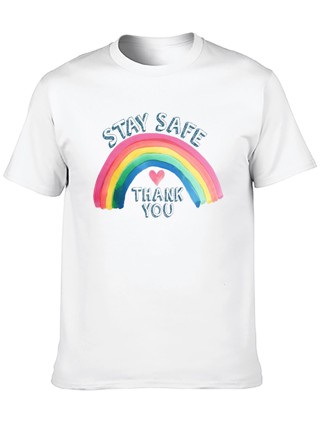 Stay Safe Rainbow Graphic T-Shirt