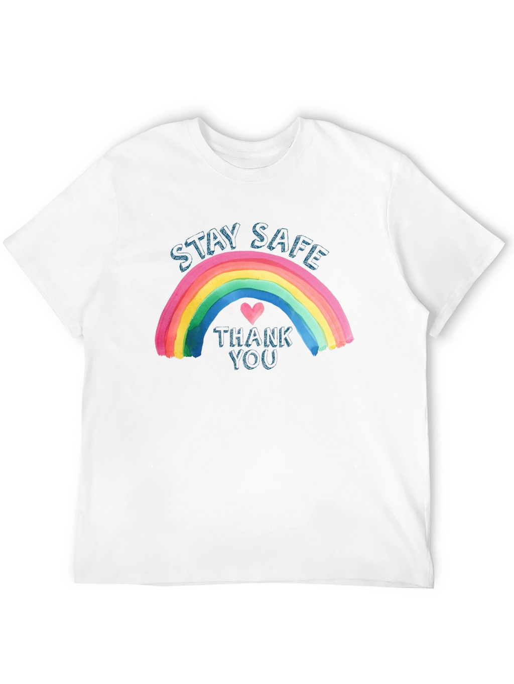 Stay Safe Rainbow Graphic T-Shirt