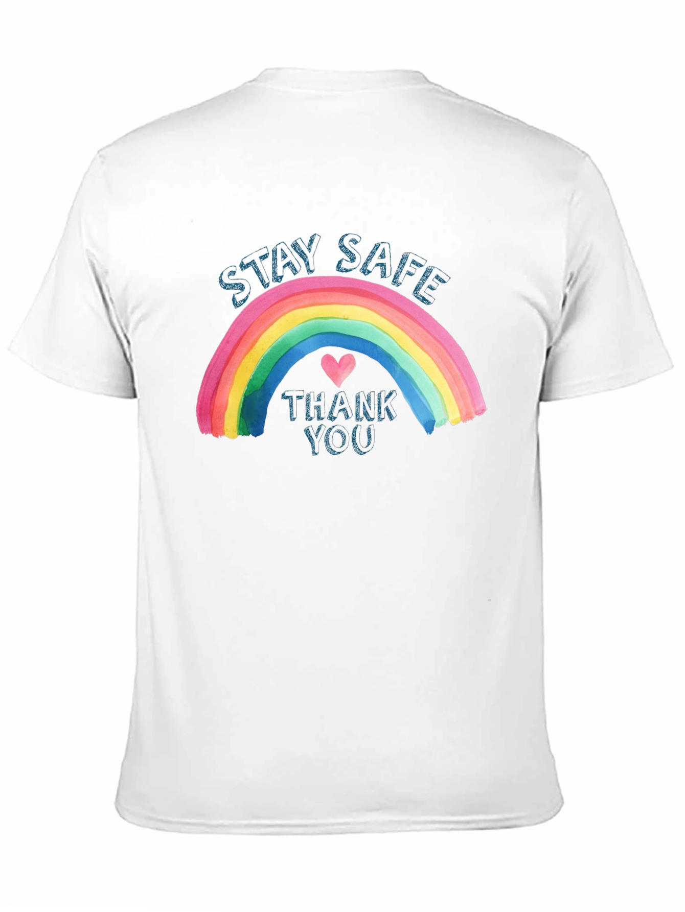 Stay Safe Rainbow Graphic T-Shirt