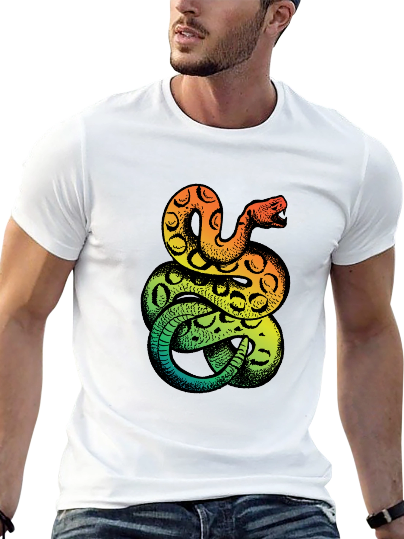 Snake Print T-Shirt - Bold Graphic Tee