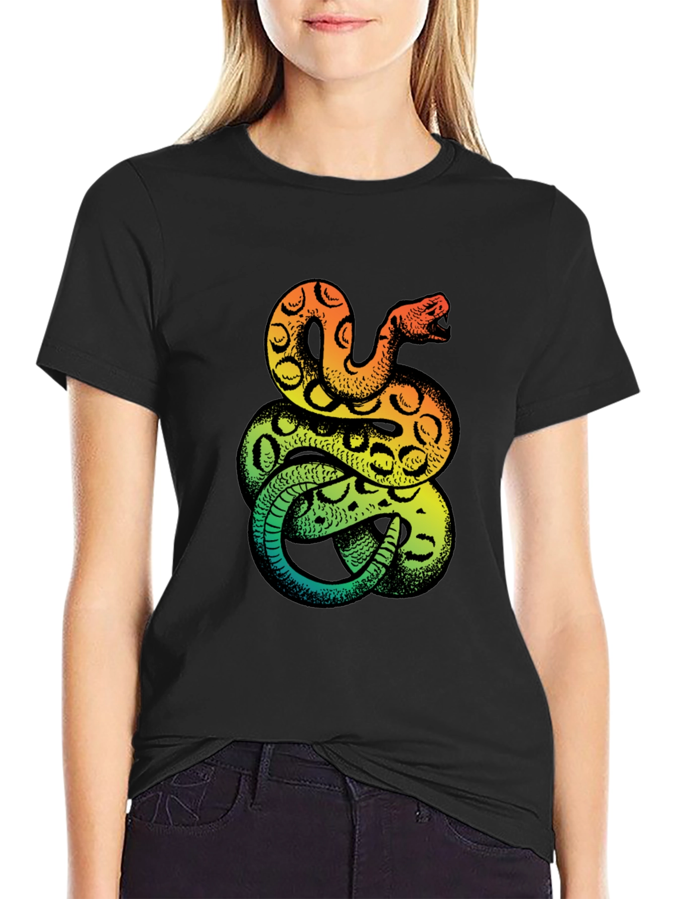 Snake Print T-Shirt - Bold Graphic Tee