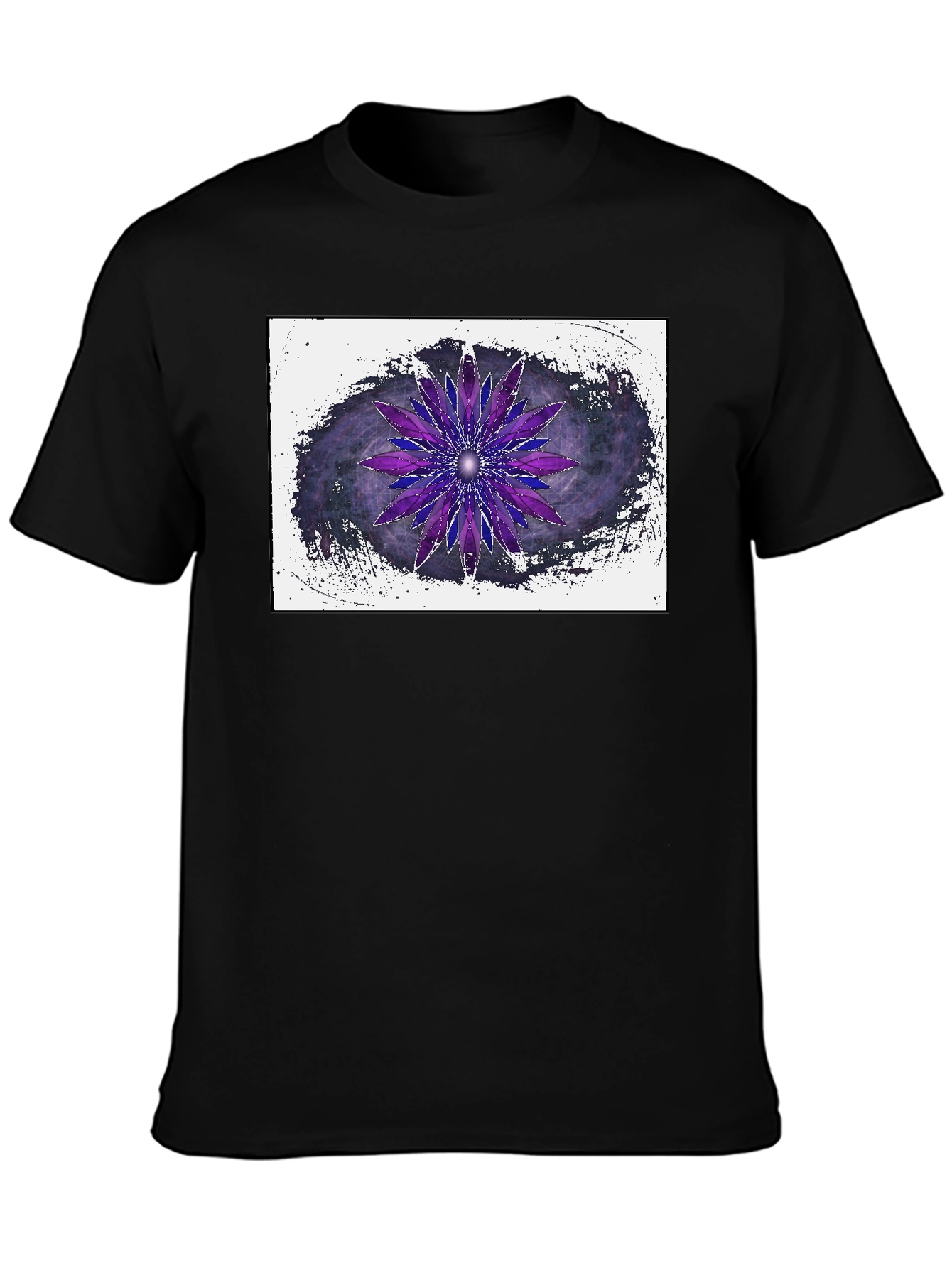 Abstract Purple Flower Graphic T-Shirt